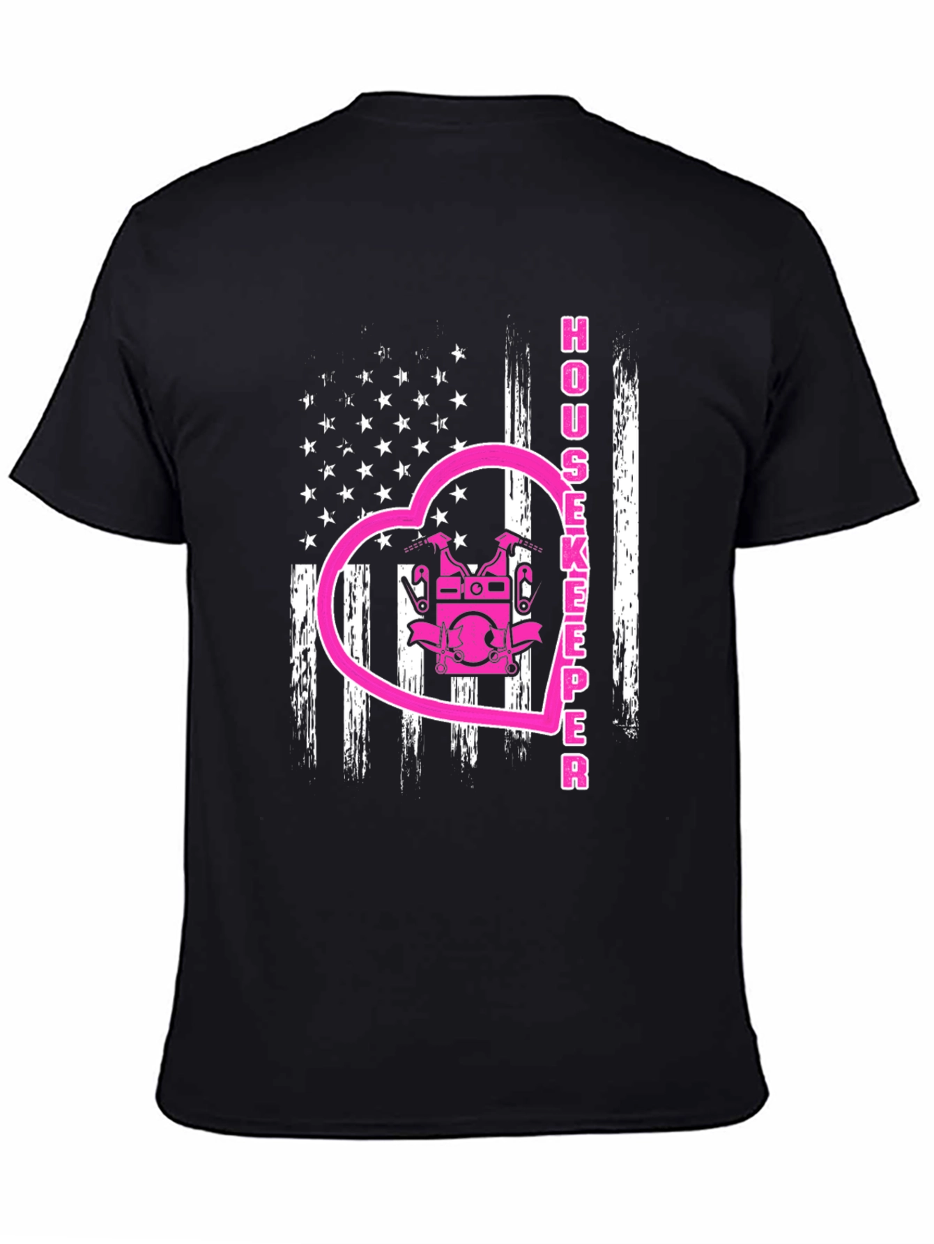 Housekeeper USA Flag Heart T-Shirt