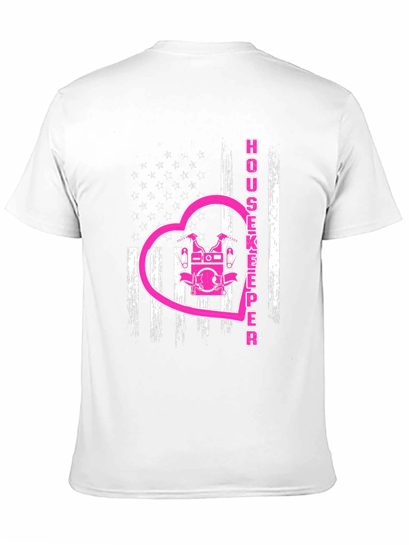 Housekeeper USA Flag Heart T-Shirt