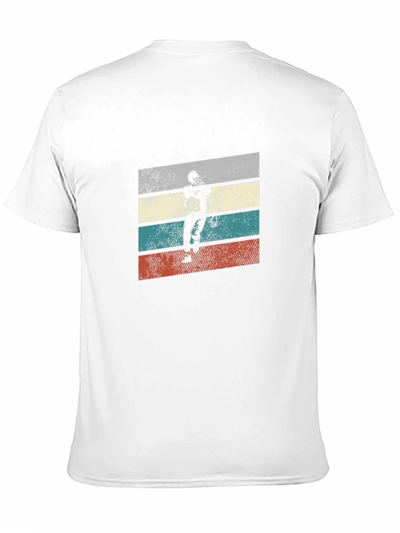 Retro Football Player Graphic Tee - Black