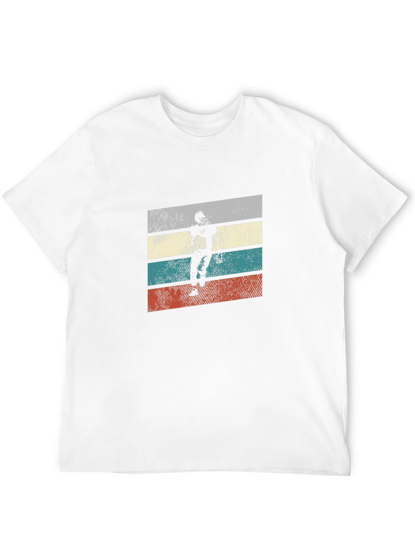 Retro Football Player Graphic Tee - Black