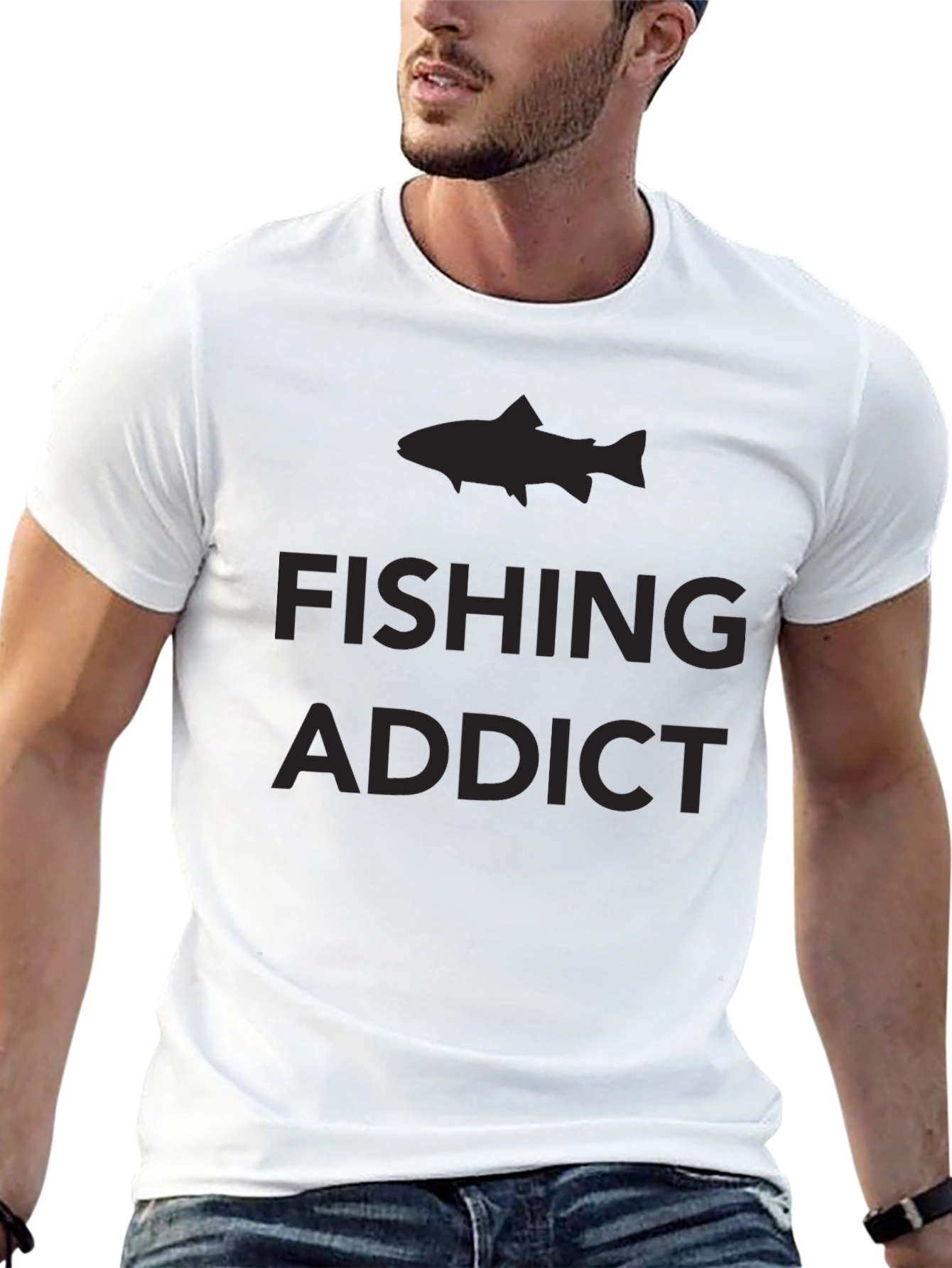 Fishing Addict Graphic Tee - Dark Style