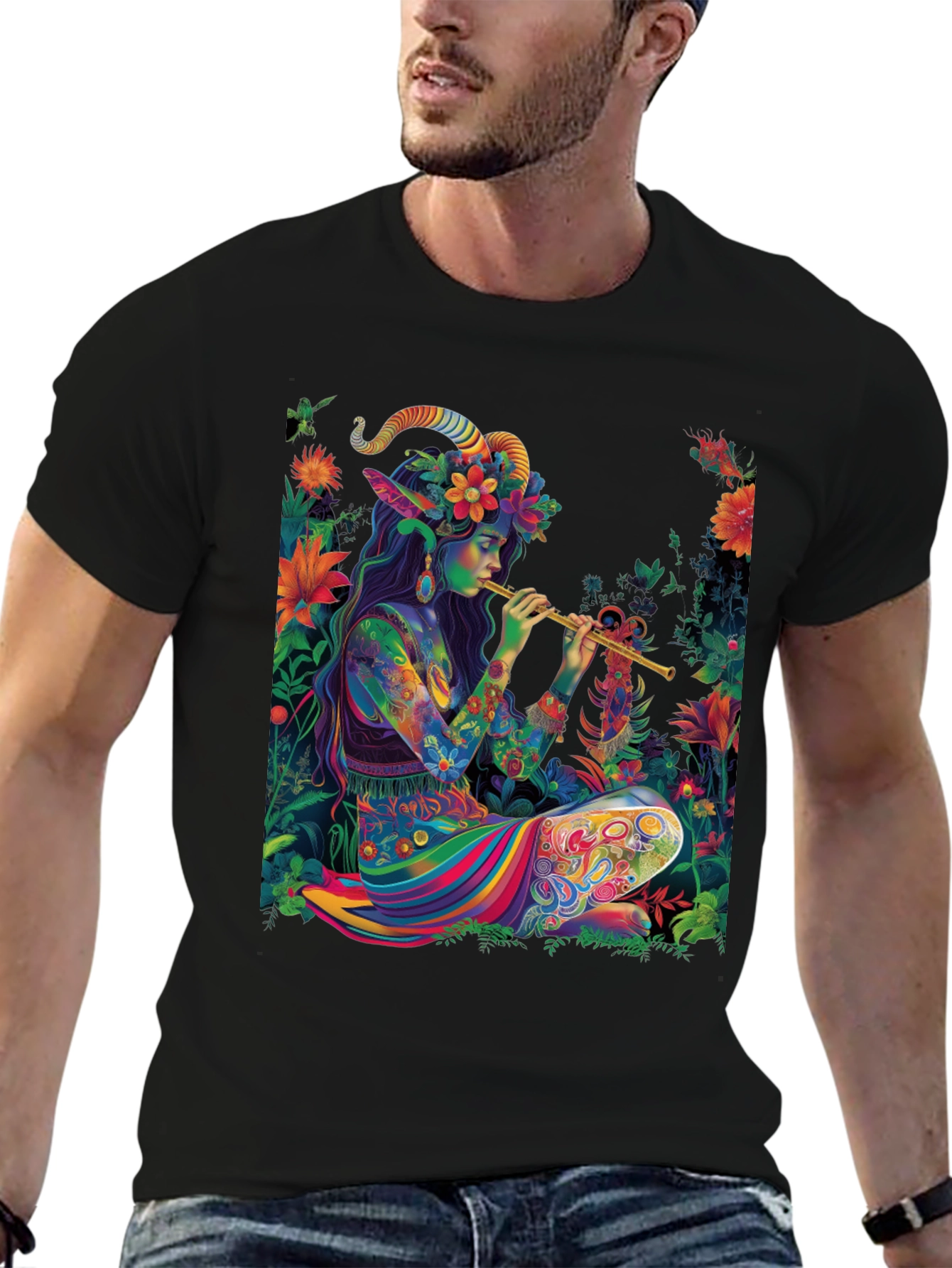 Psychedelic Faun T-Shirt - Unique Graphic Tee