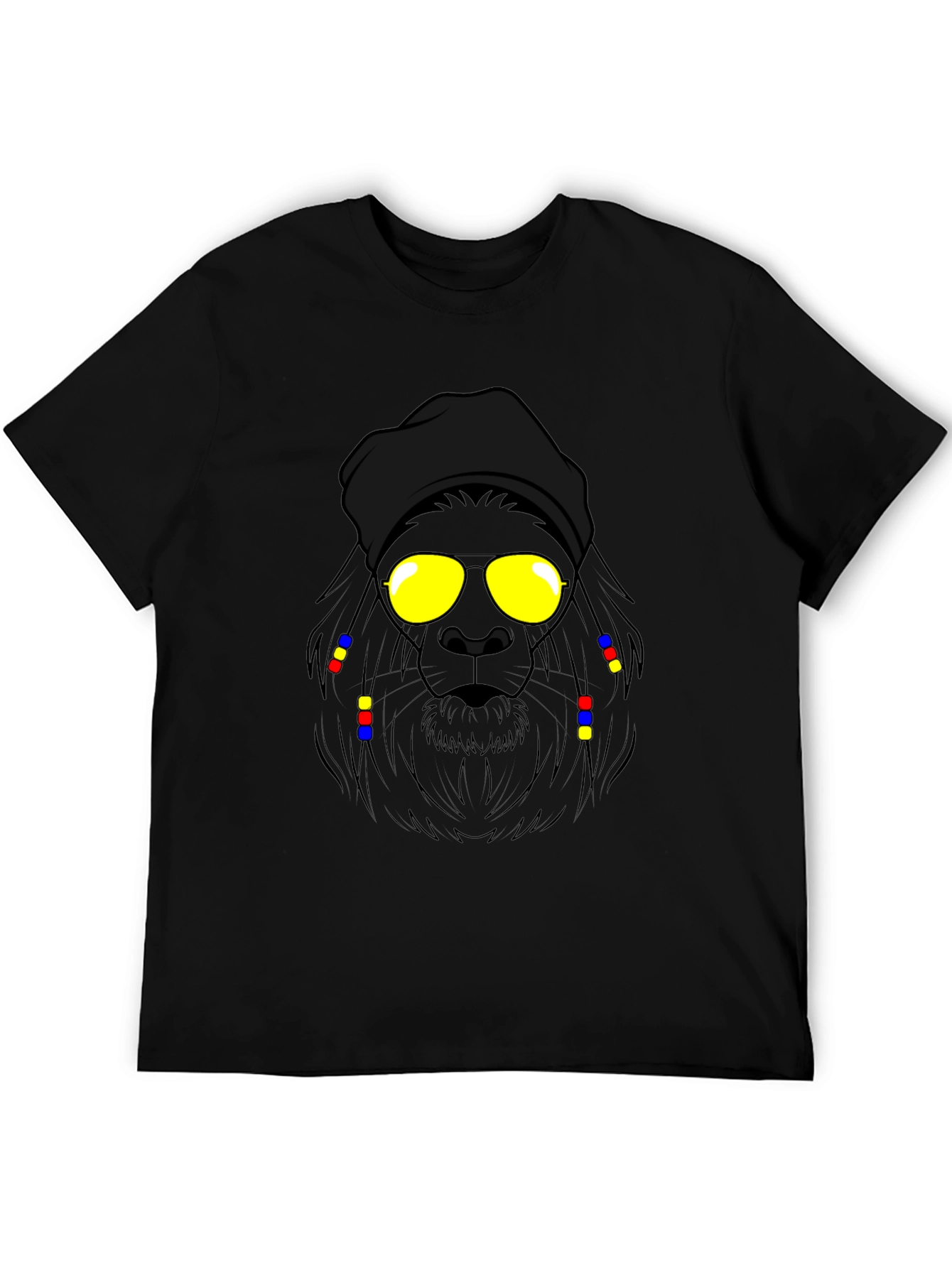 Rasta Lion Graphic Tee - Cool Cartoon Design