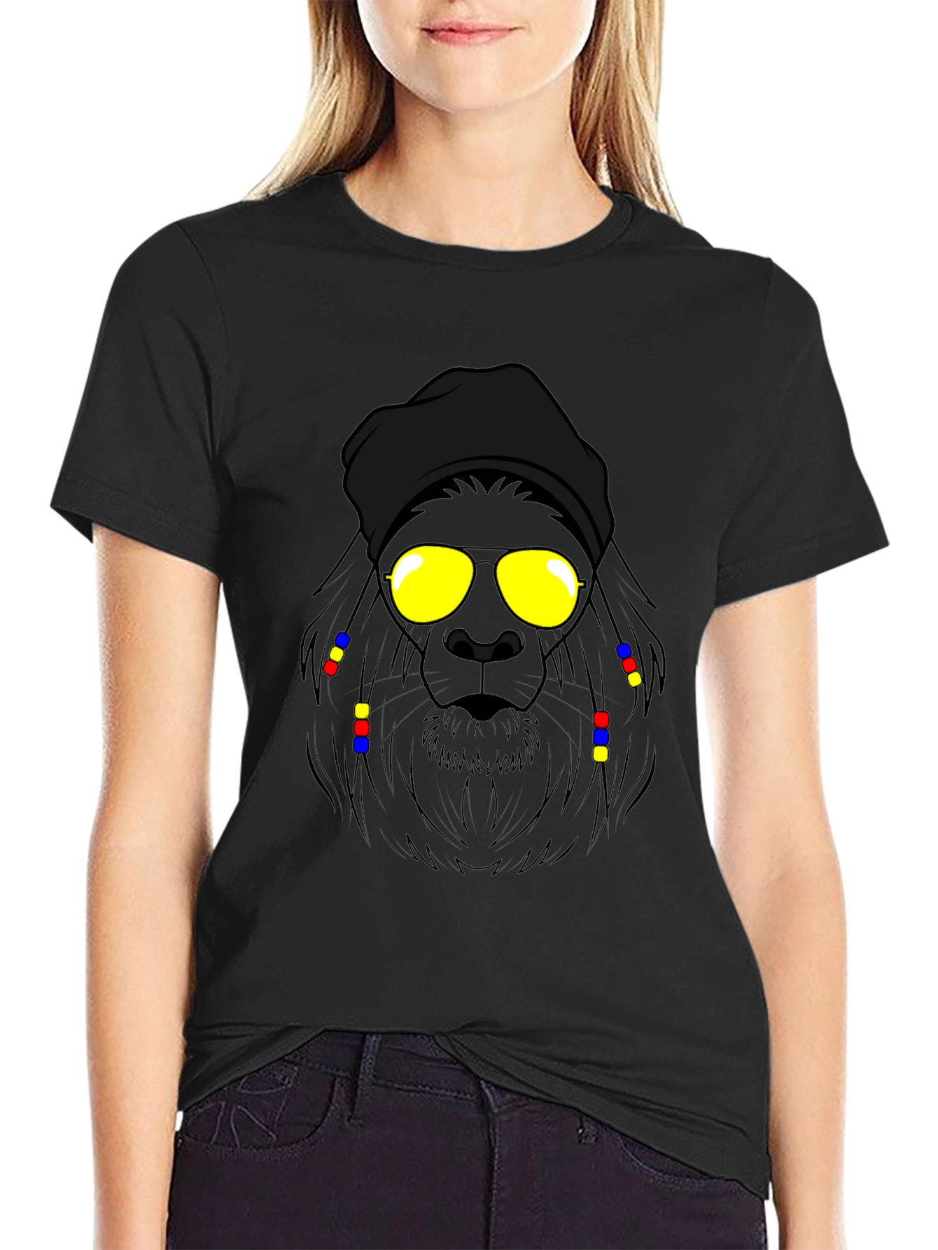 Rasta Lion Graphic Tee - Cool Cartoon Design