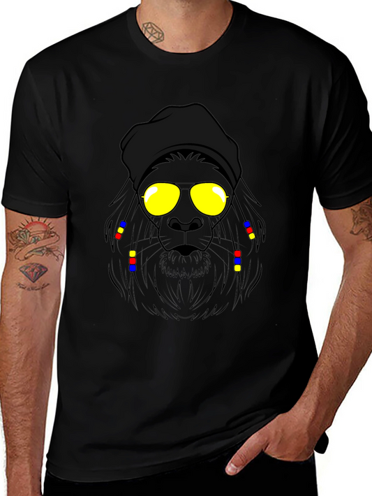 Rasta Lion Graphic Tee - Cool Cartoon Design