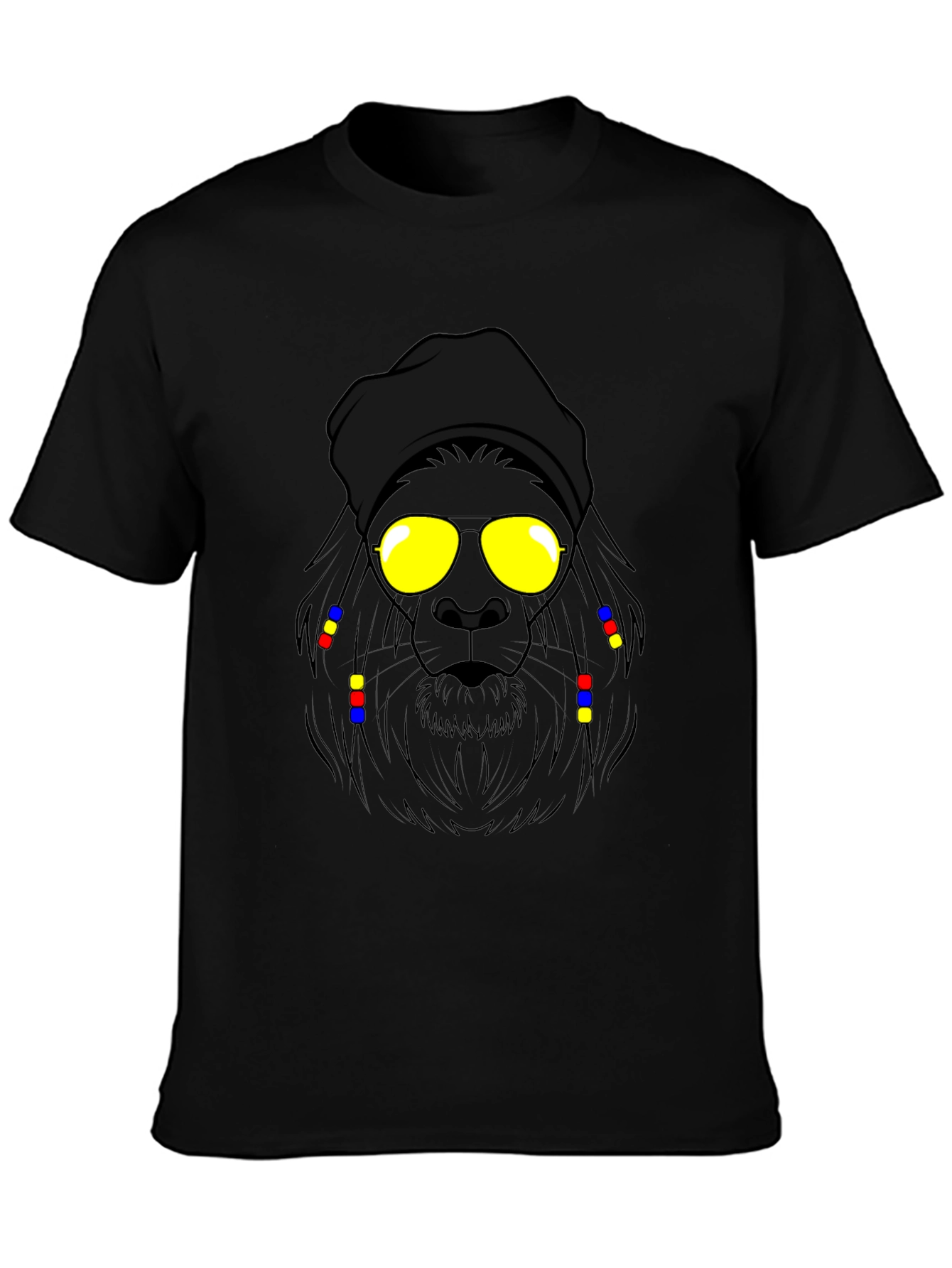 Rasta Lion Graphic Tee - Cool Cartoon Design