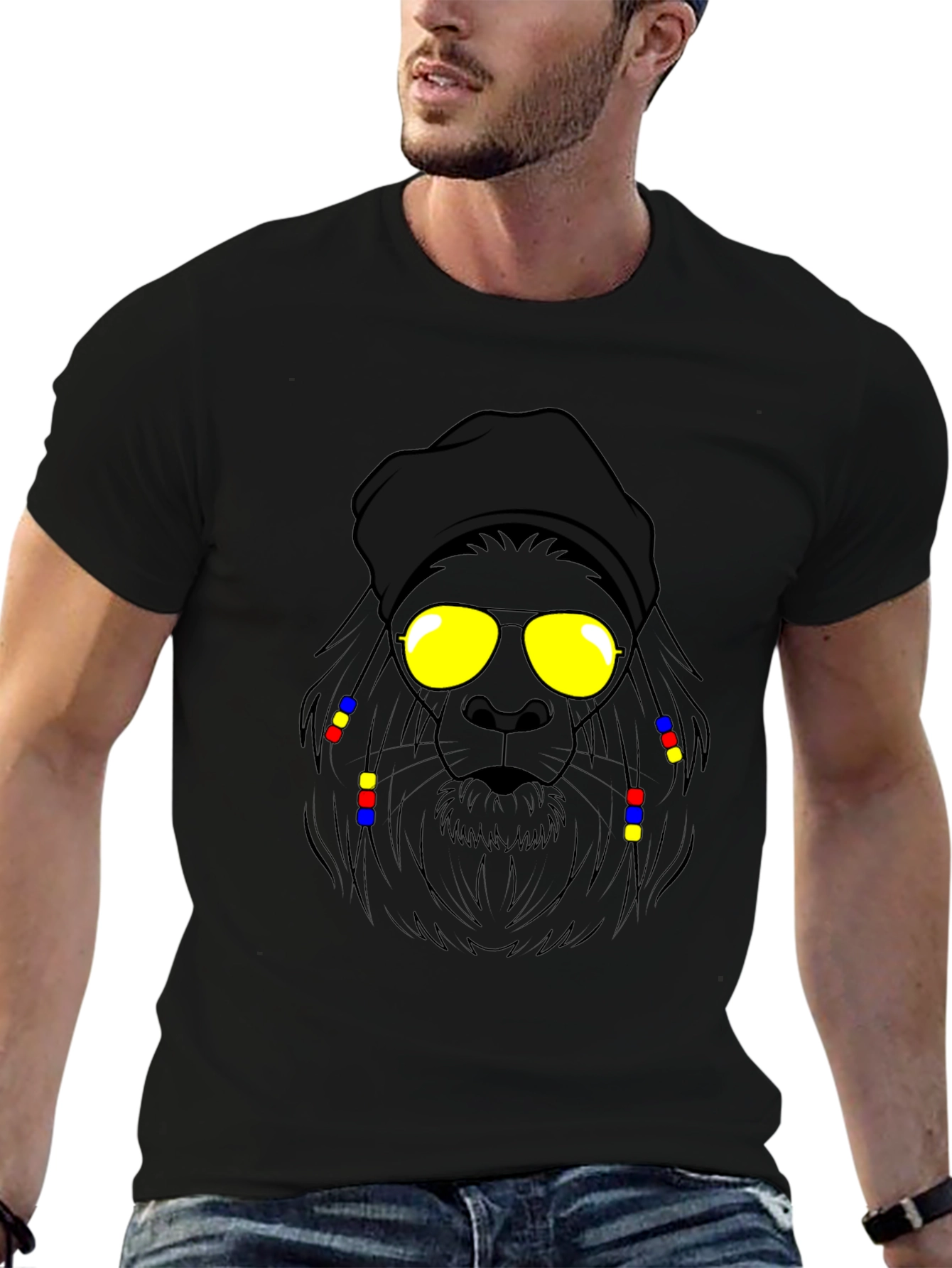 Rasta Lion Graphic Tee - Cool Cartoon Design