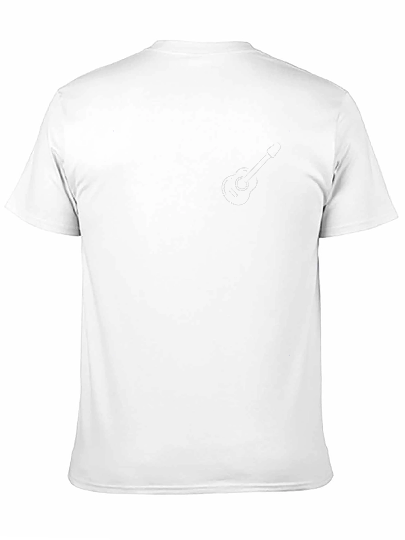 Black Guitar Outline Tee - Minimalist Style