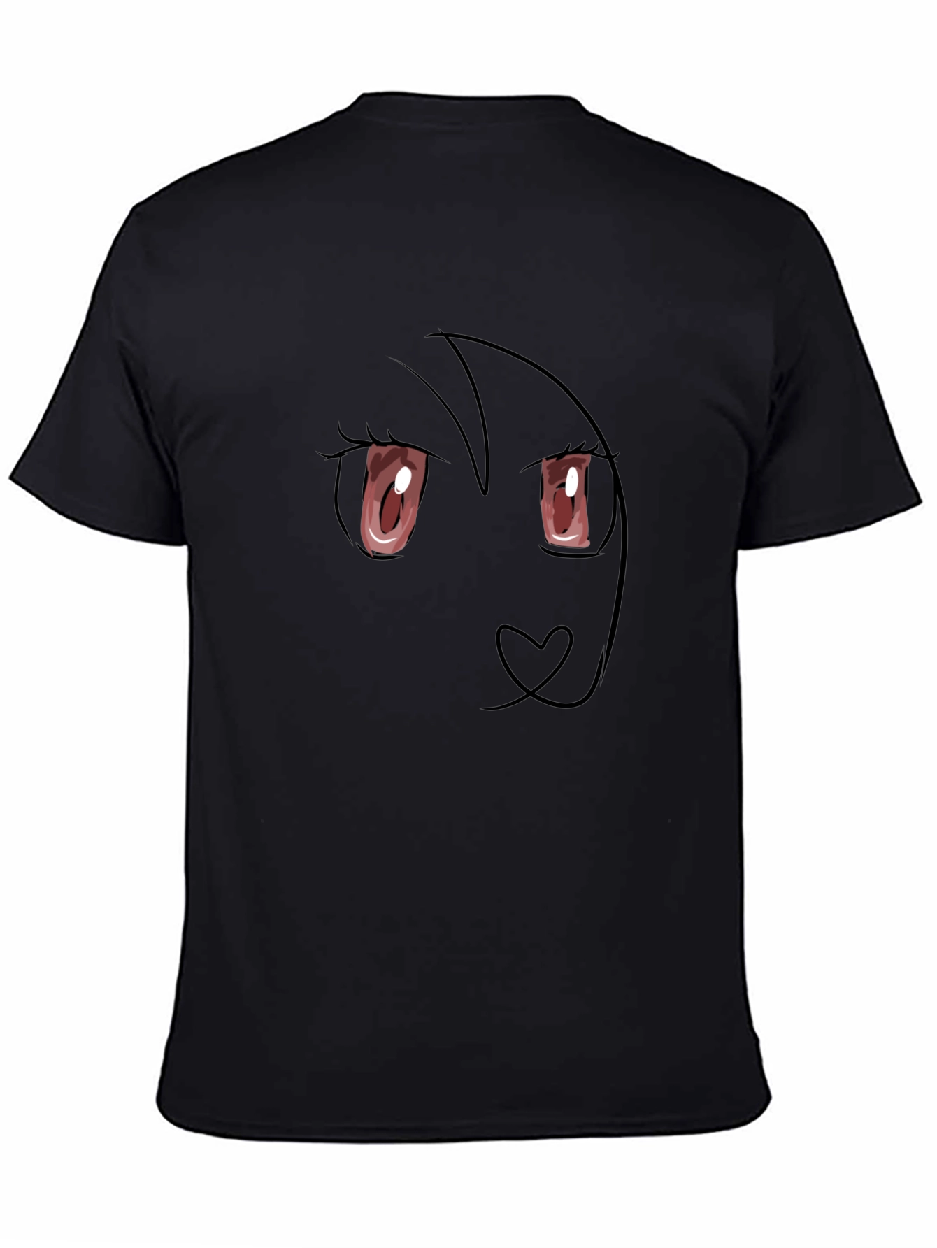 Anime Face Black T-Shirt