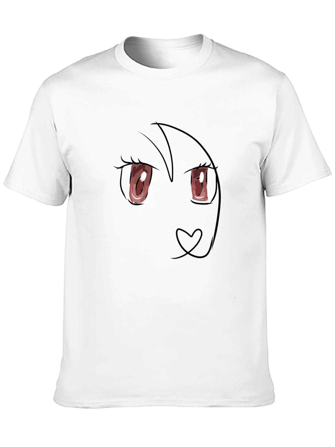 Anime Face Black T-Shirt