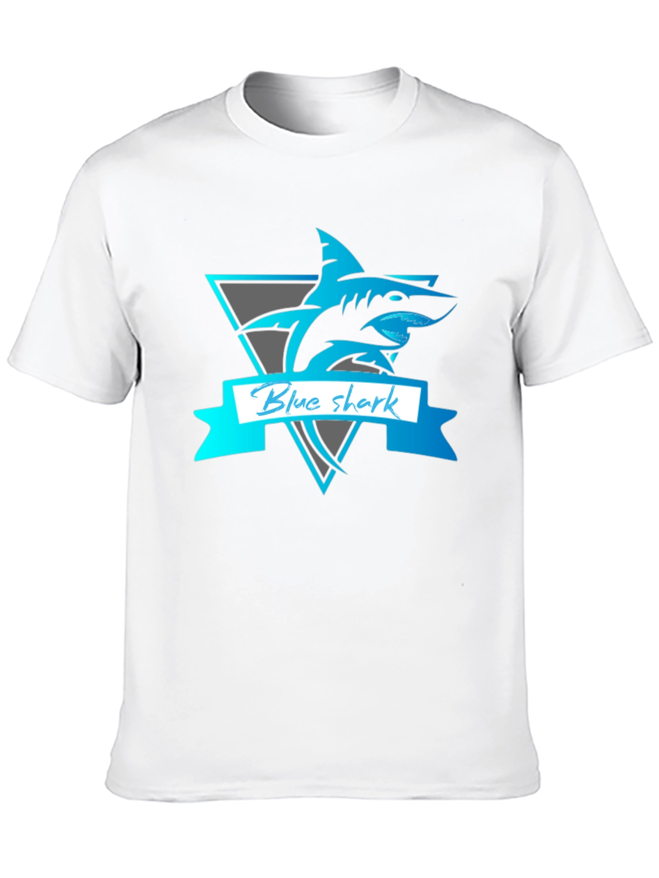 Blue Shark Graphic Tee - Stylish Mens Black T-Shirt