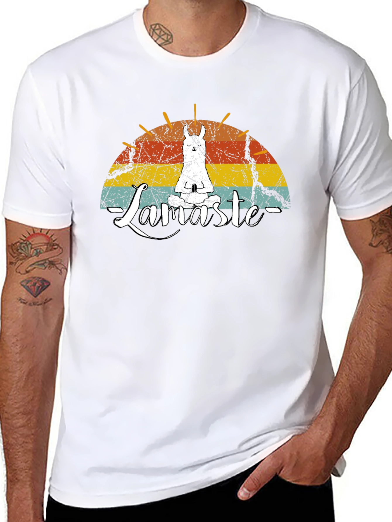 Llamaste Graphic Tee - Yoga Llama Mens Black T-Shirt