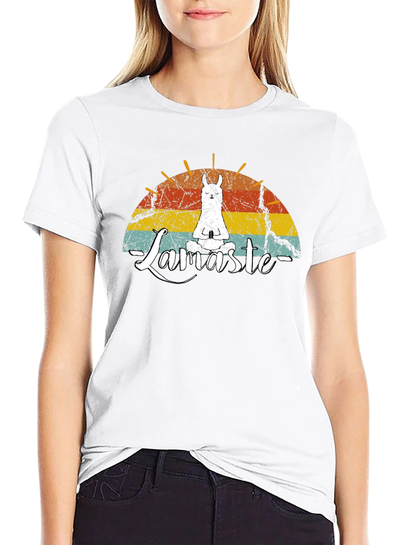 Llamaste Graphic Tee - Yoga Llama Mens Black T-Shirt