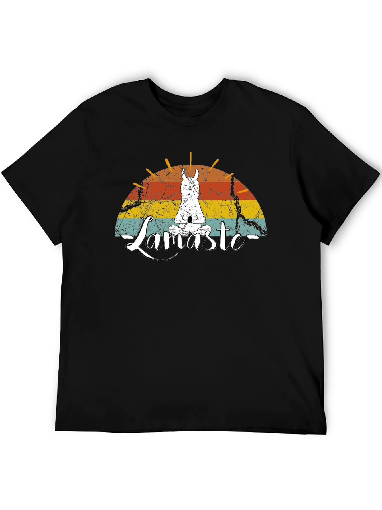 Llamaste Graphic Tee - Yoga Llama Mens Black T-Shirt