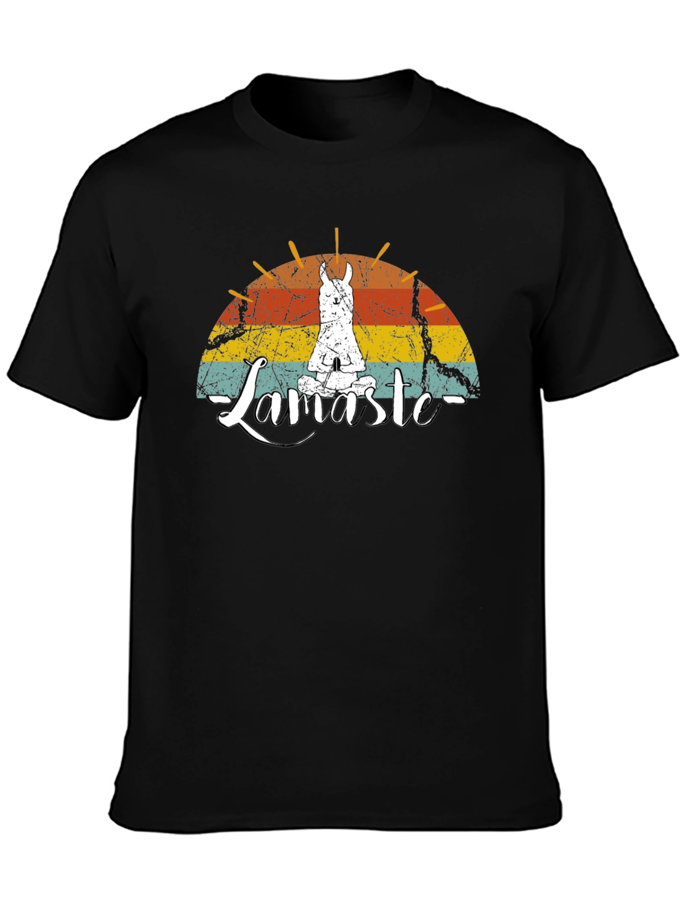 Llamaste Graphic Tee - Yoga Llama Mens Black T-Shirt