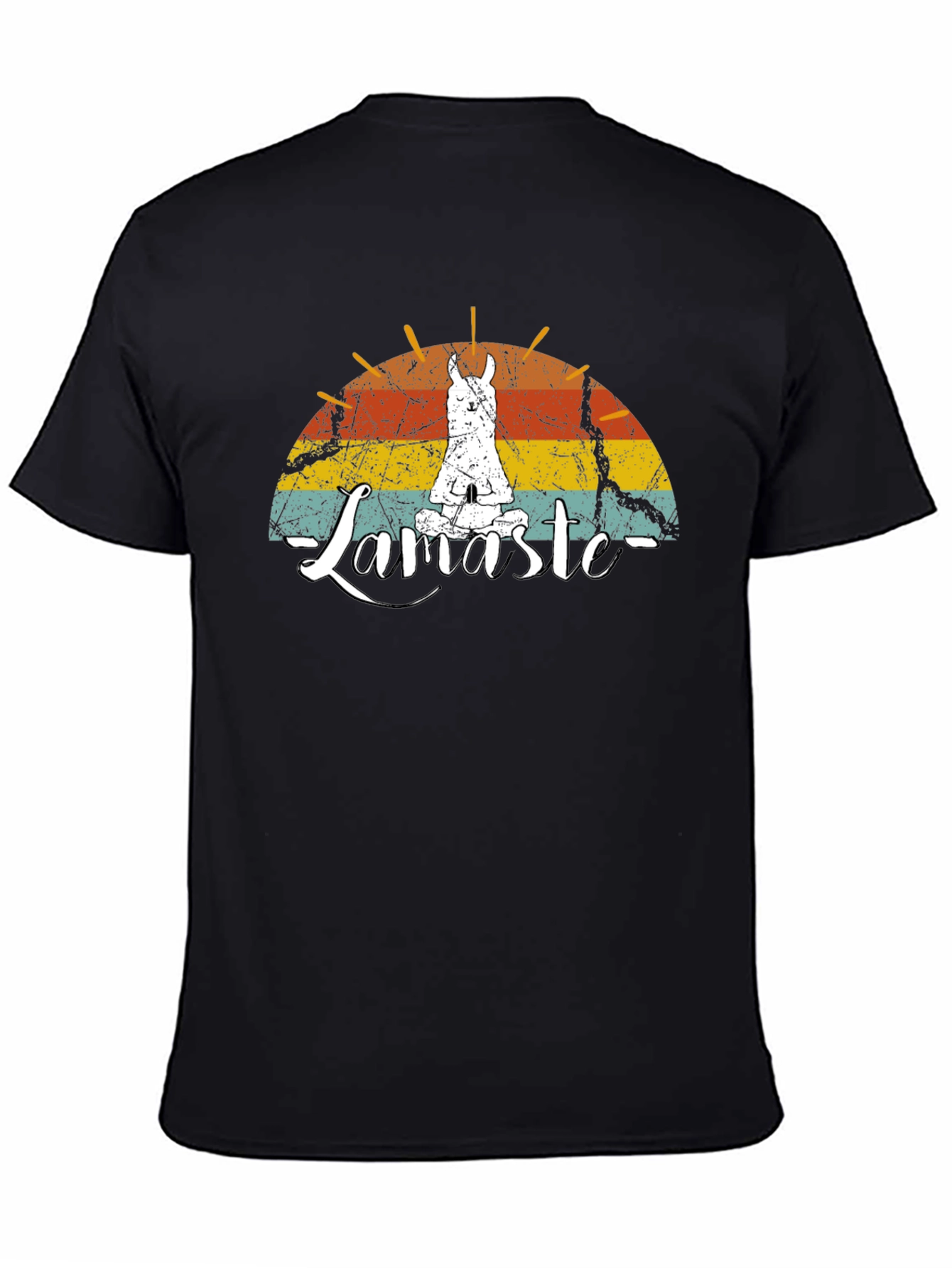 Llamaste Graphic Tee - Yoga Llama Mens Black T-Shirt