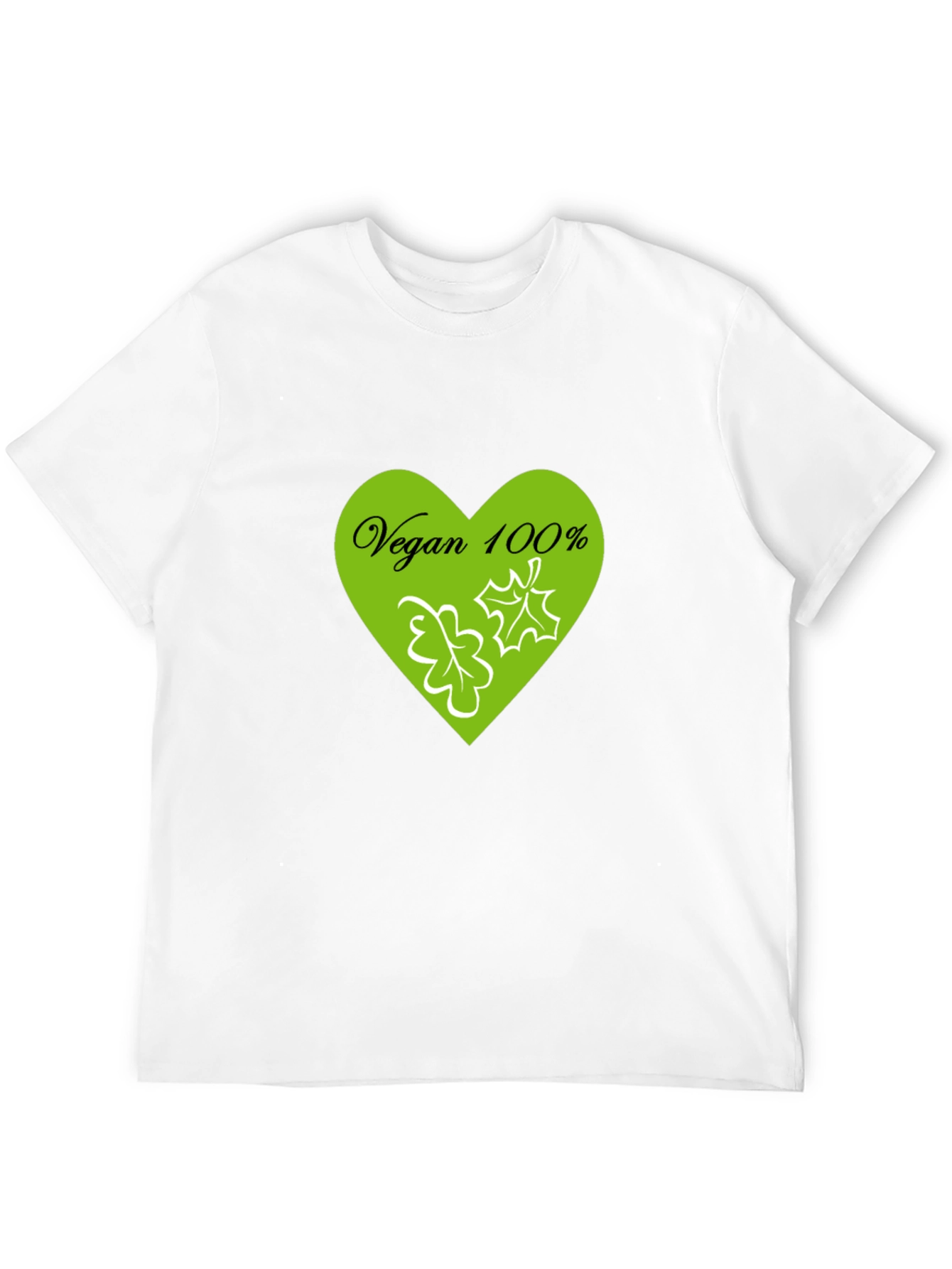 Vegan 100% Graphic Tee - Green Heart