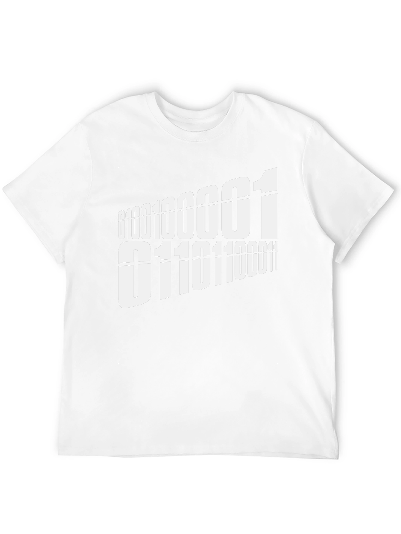 Binary Code Graphic Tee - Black Cotton T-Shirt