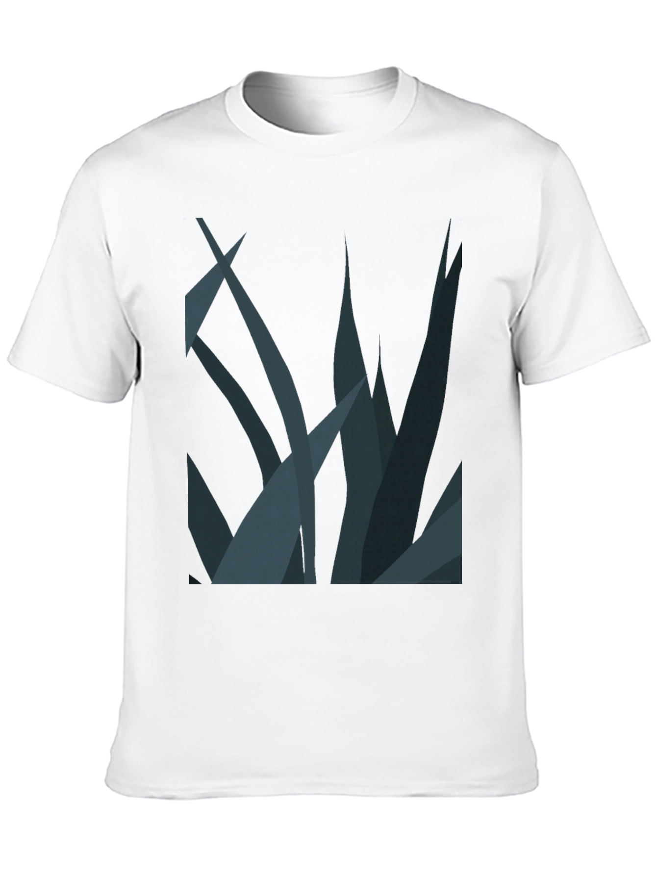 Abstract Plant Graphic Tee - Stylish Black T-Shirt