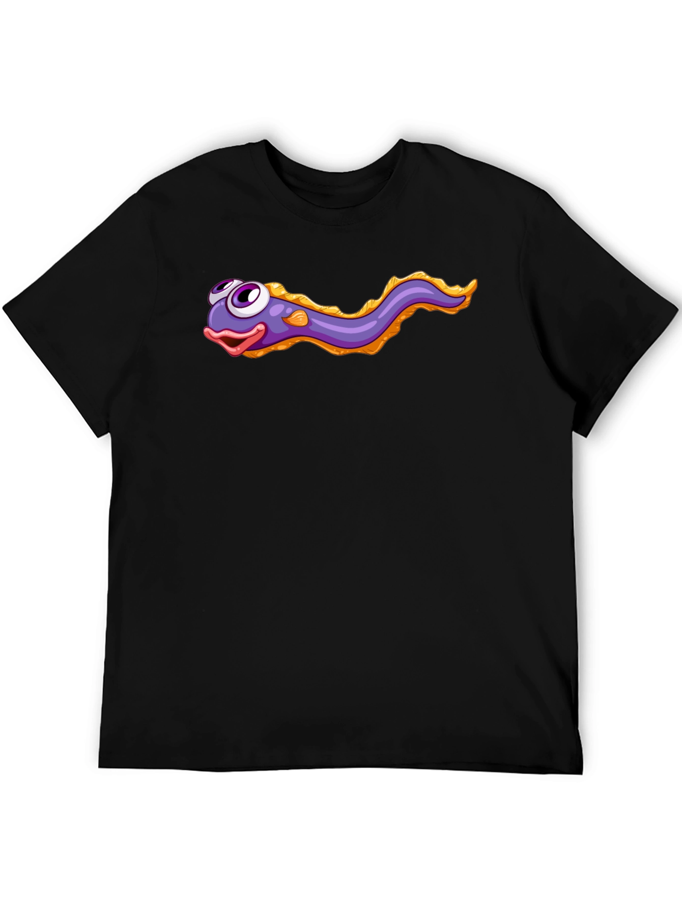 Cartoon Eel Black T-Shirt