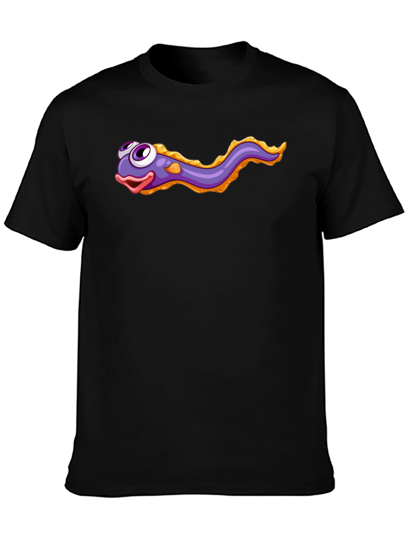 Cartoon Eel Black T-Shirt