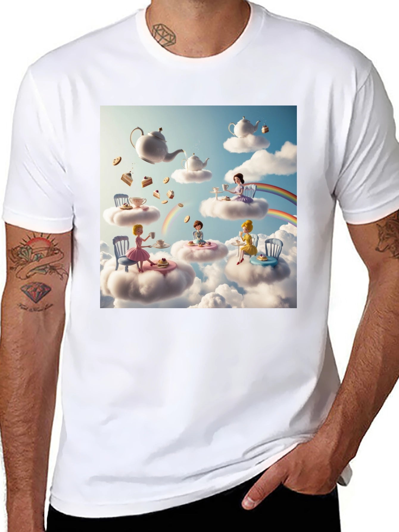 Whimsical Cloud Tea Party T-Shirt