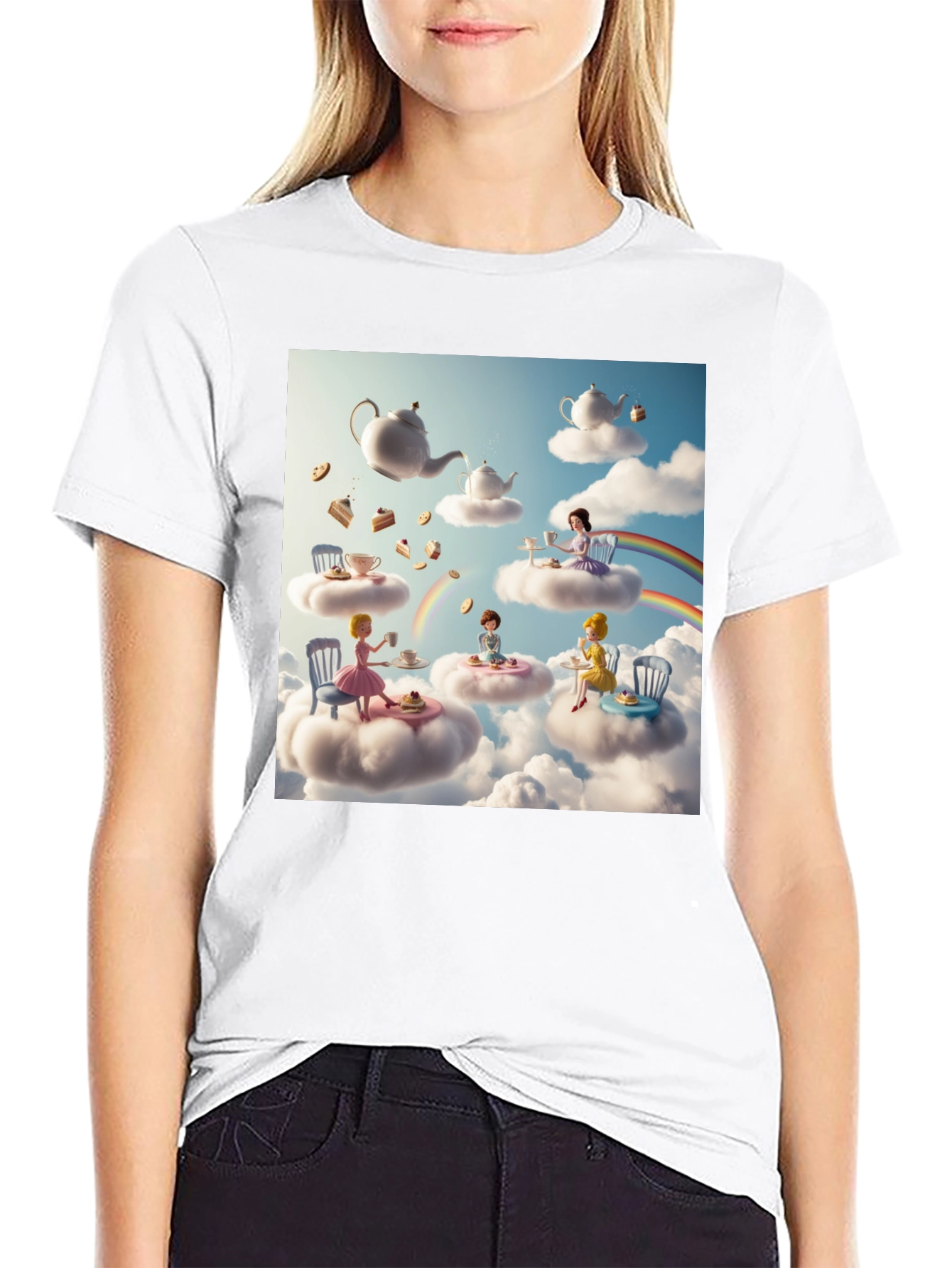 Whimsical Cloud Tea Party T-Shirt