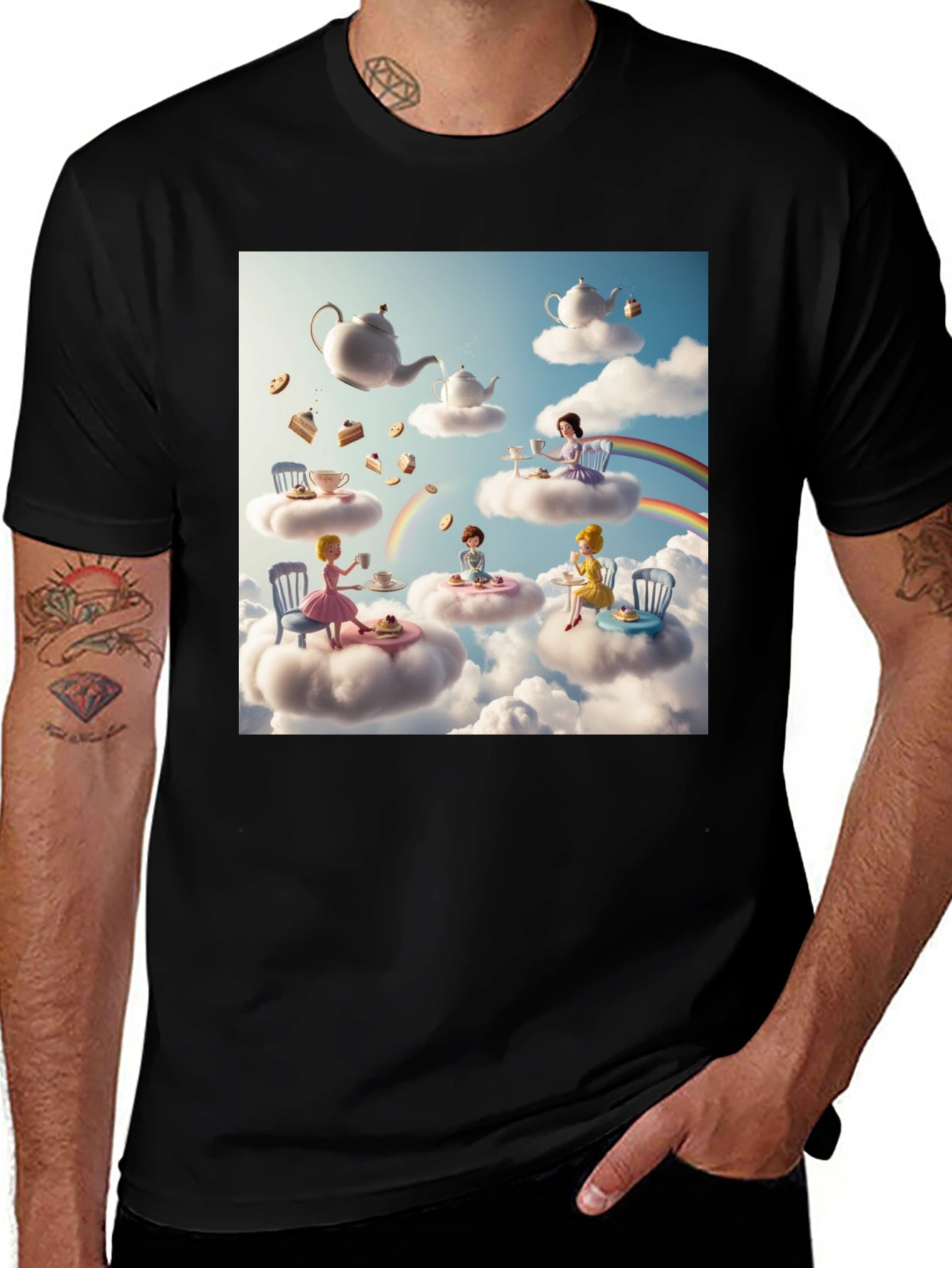 Whimsical Cloud Tea Party T-Shirt