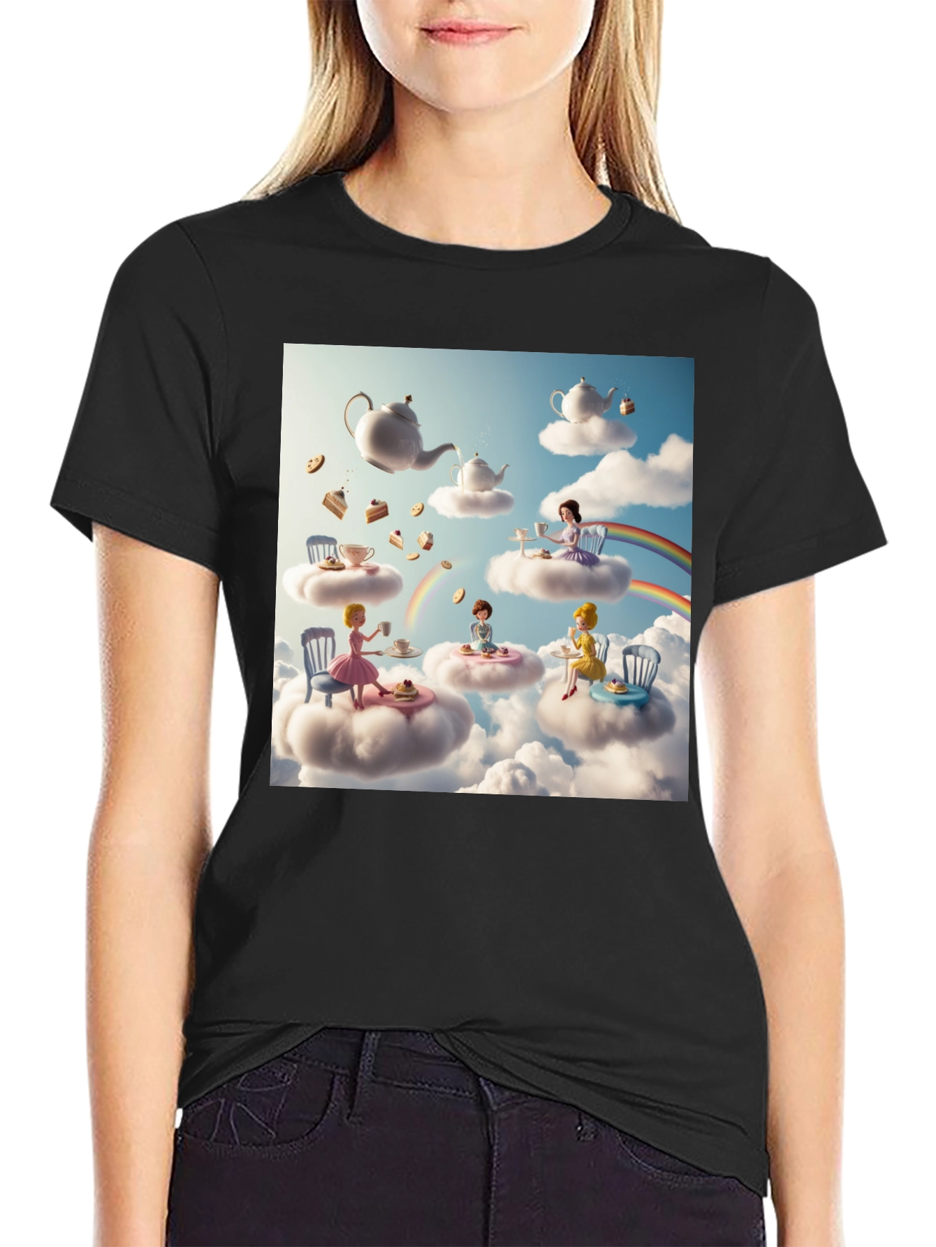 Whimsical Cloud Tea Party T-Shirt