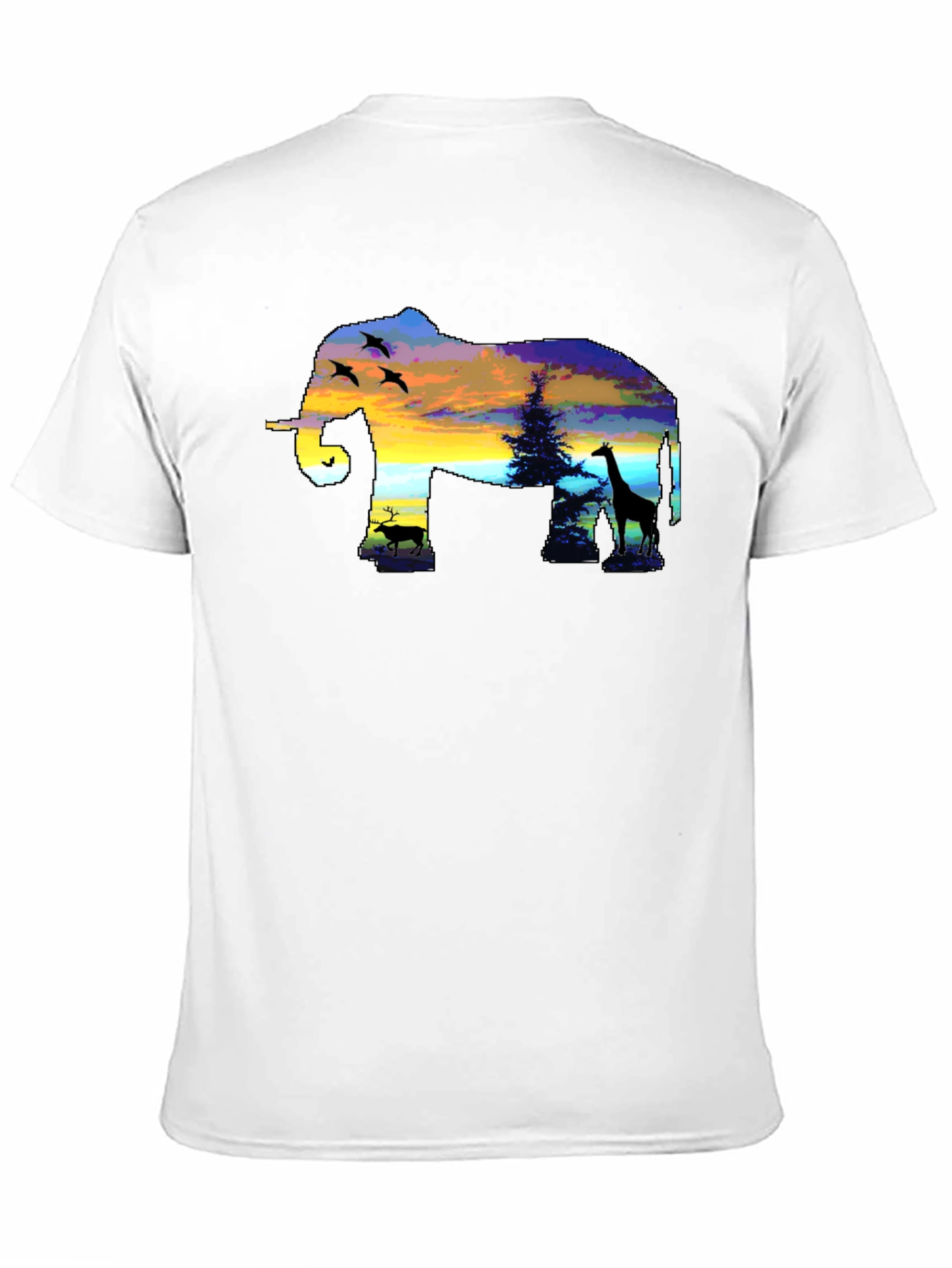 Elephant Sunset Graphic Tee - Black