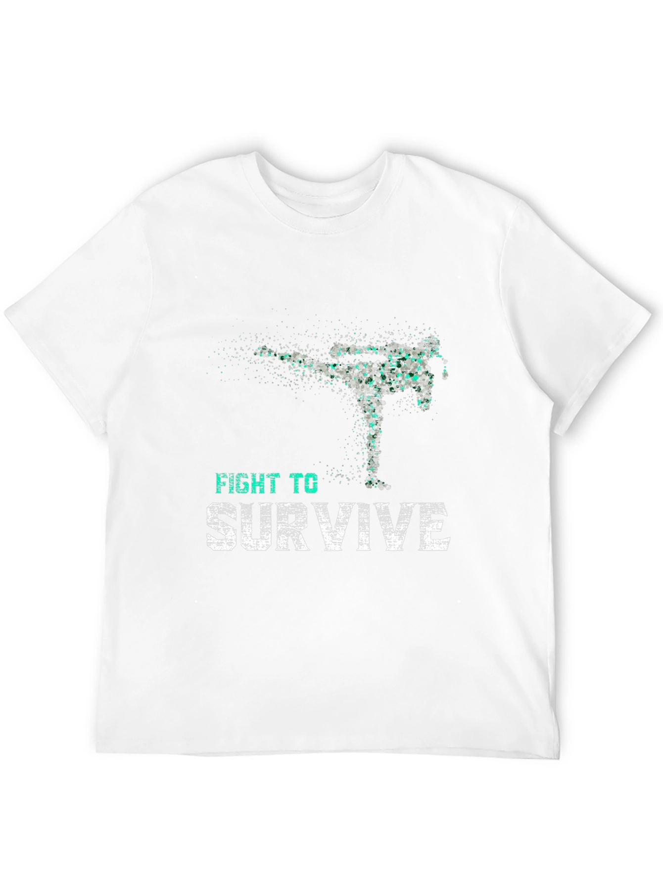 Fight To Survive Graphic Print Black T-Shirt