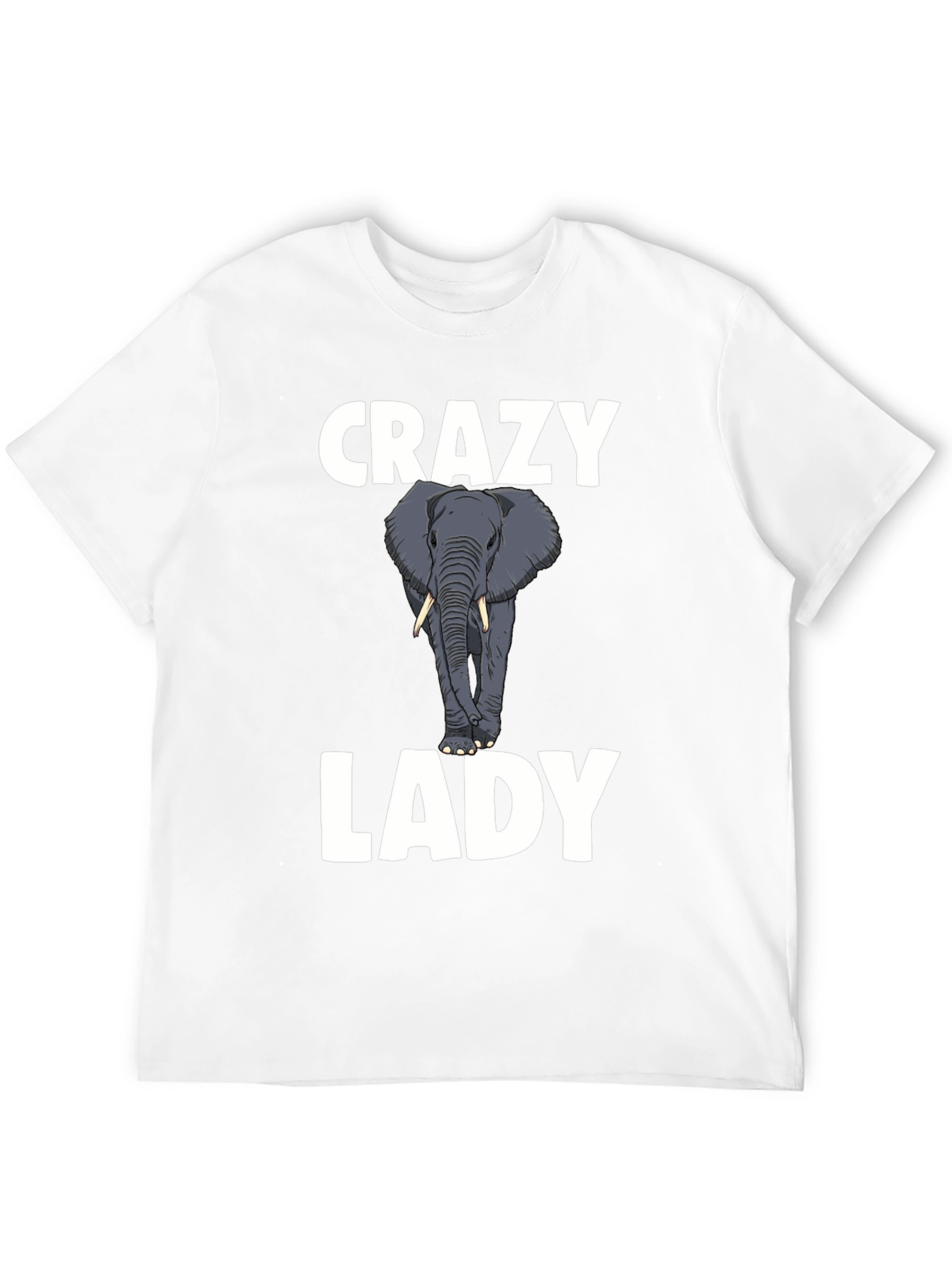 Crazy Elephant Lady Graphic T-Shirt - Black