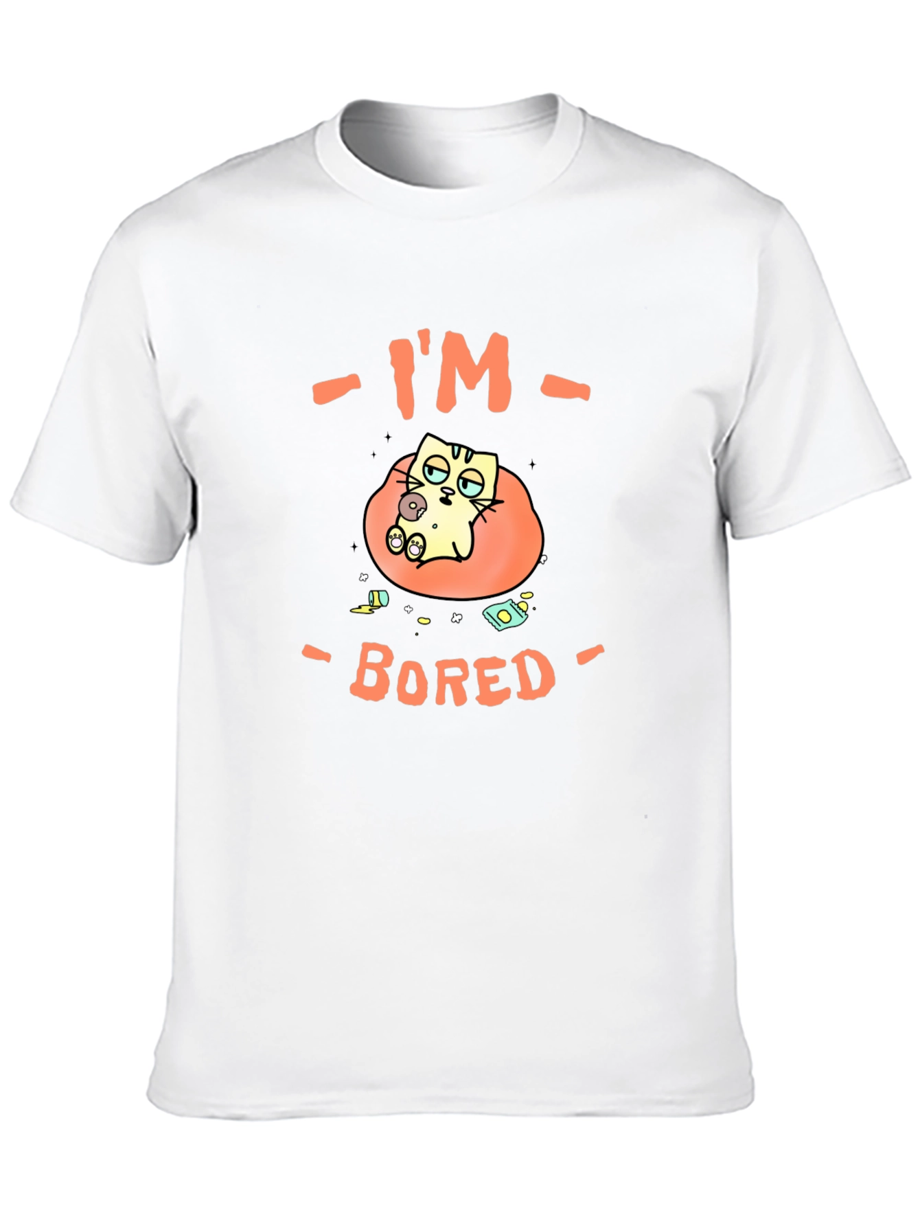 Im Bored Cat T-Shirt Funny Lazy Graphic Tee