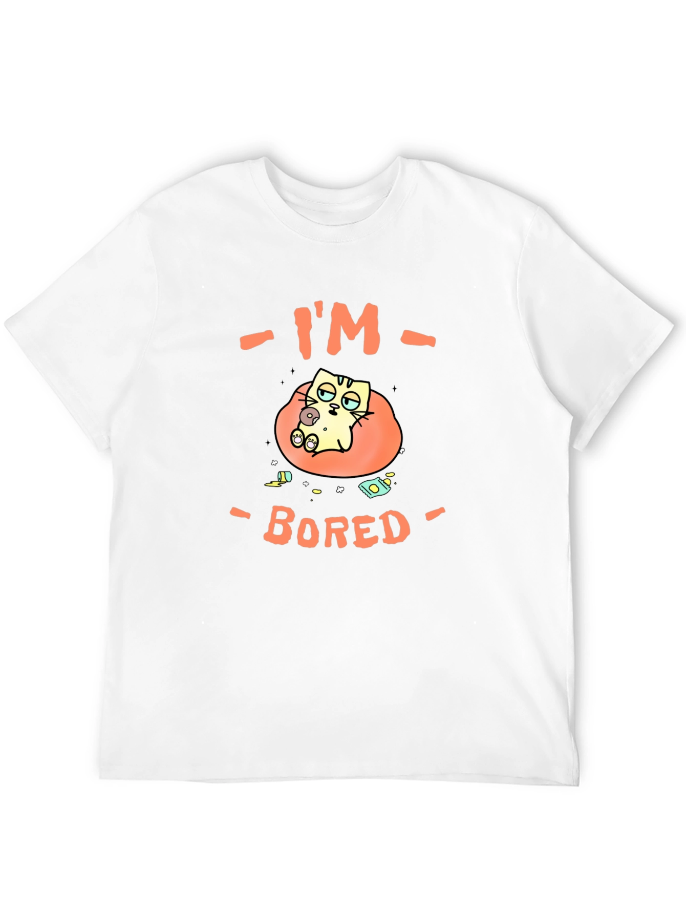 Im Bored Cat T-Shirt Funny Lazy Graphic Tee