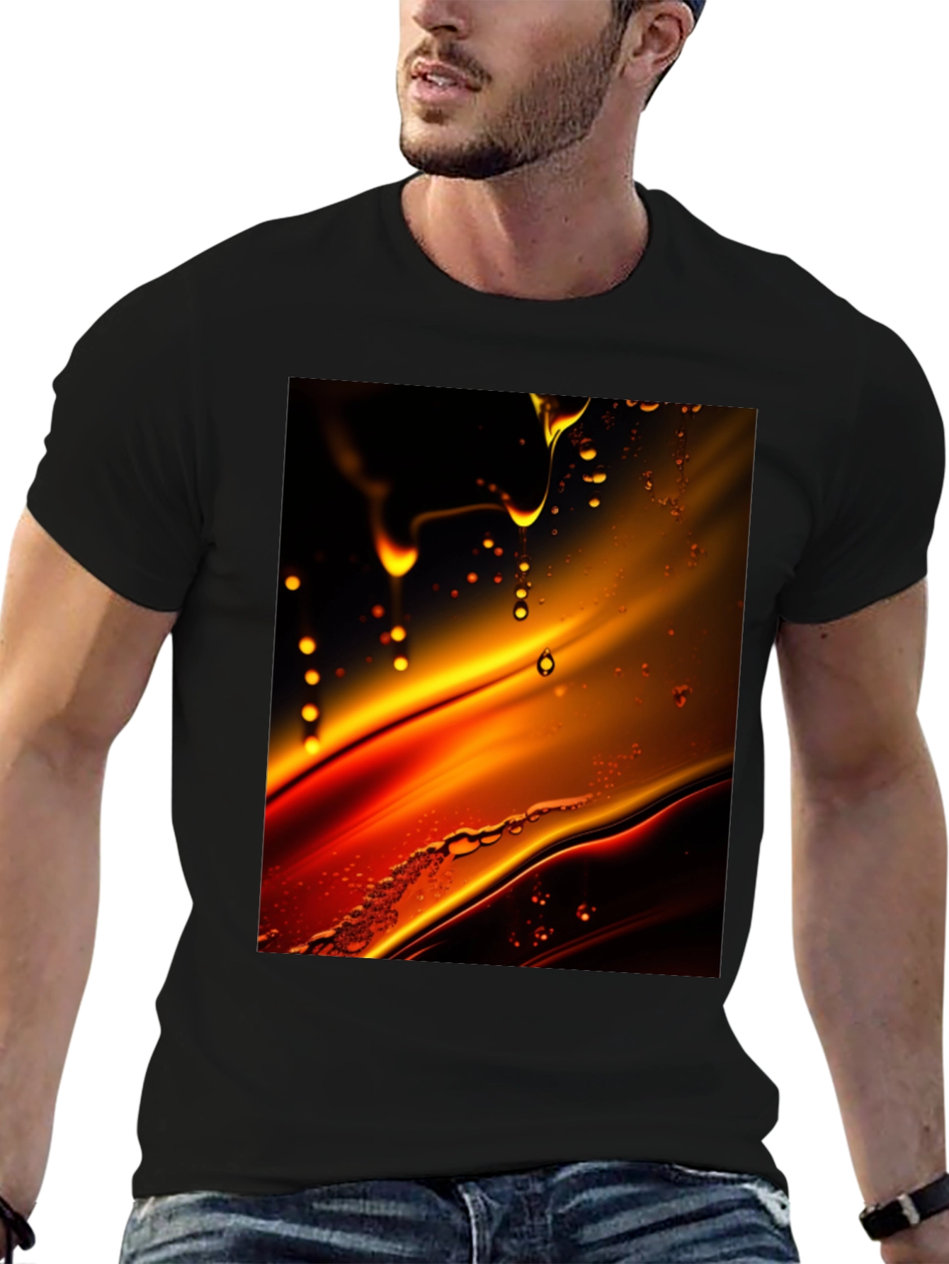 Abstract Liquid Art Black T-Shirt