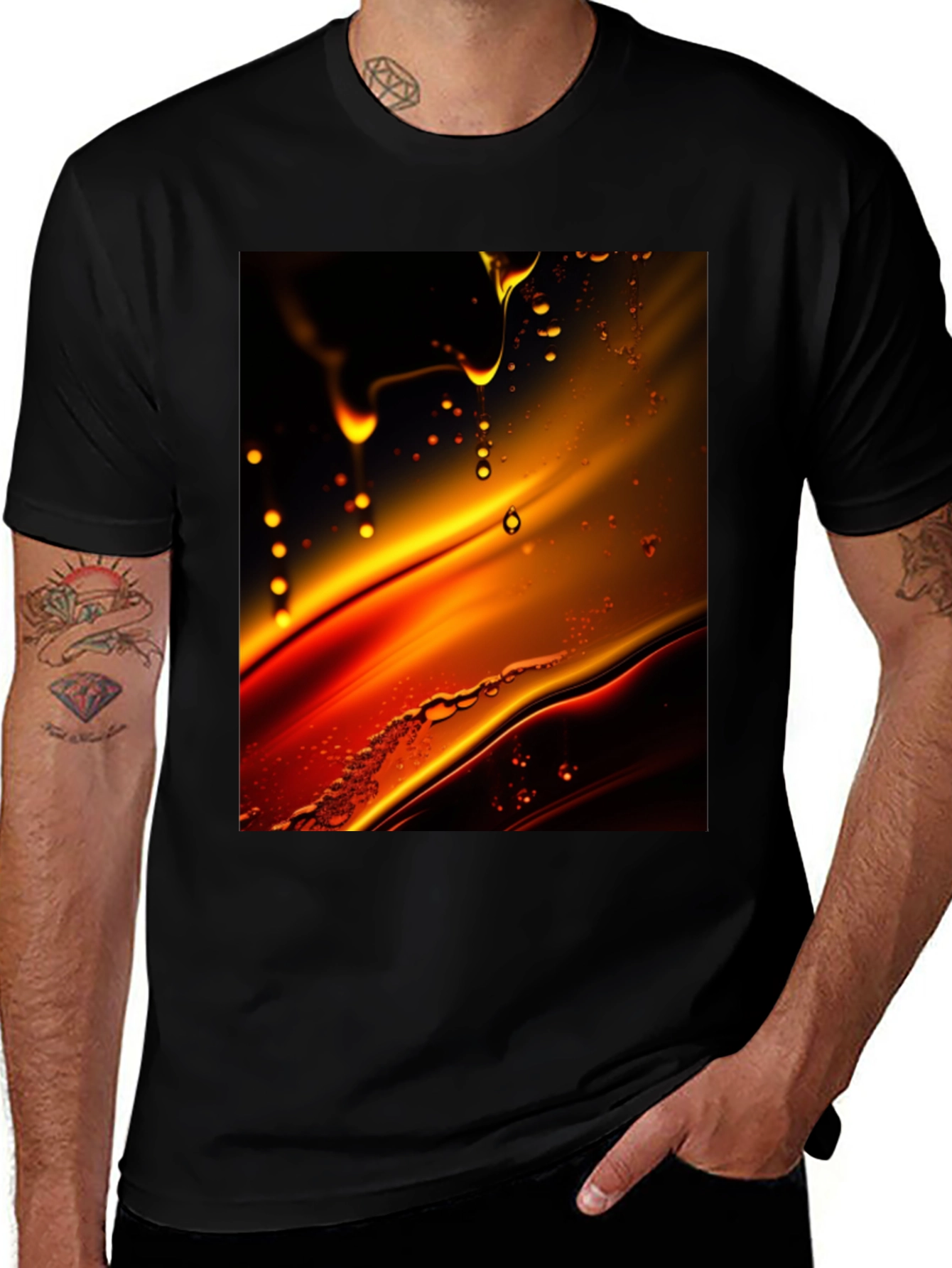Abstract Liquid Art Black T-Shirt