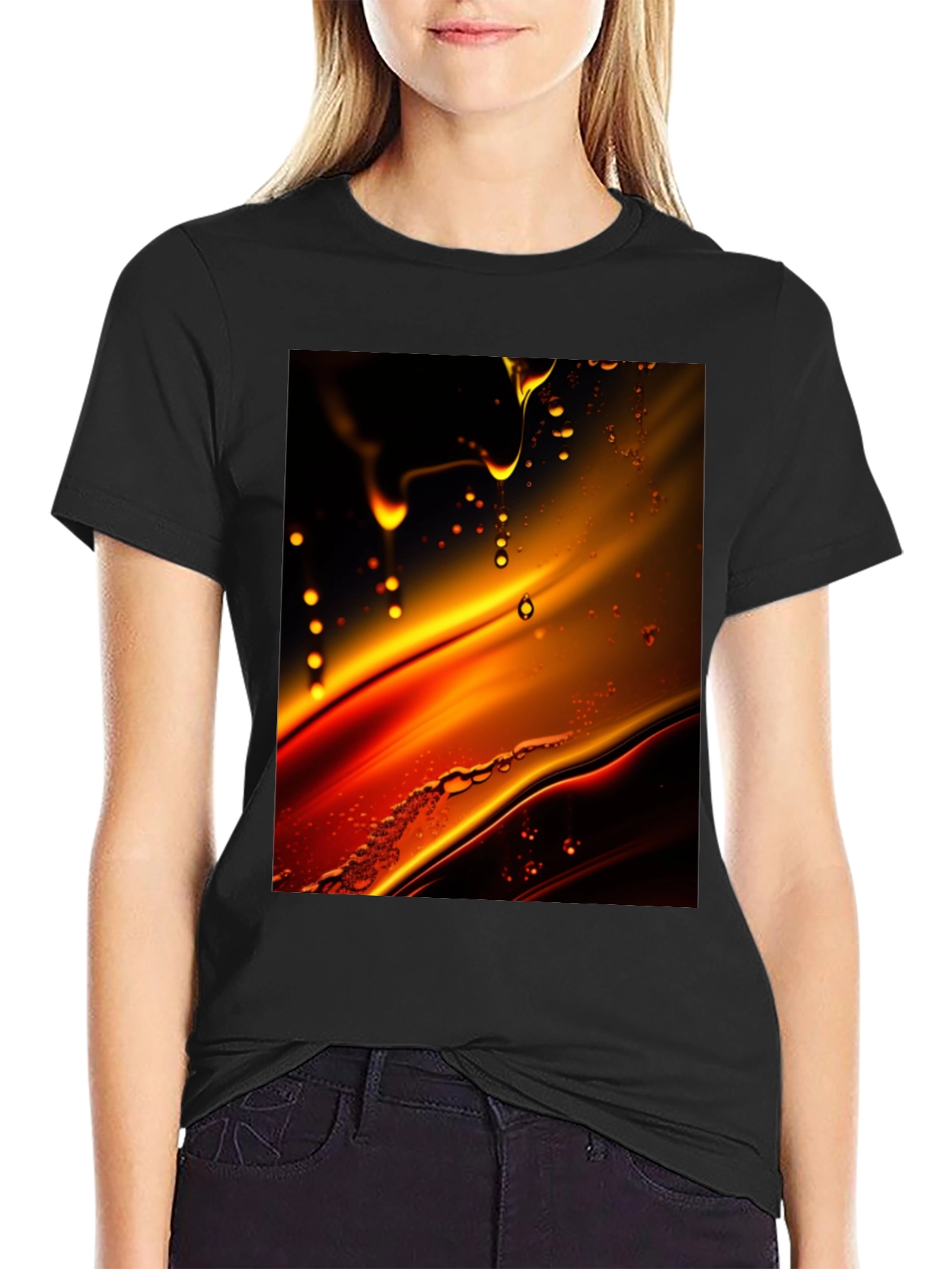 Abstract Liquid Art Black T-Shirt