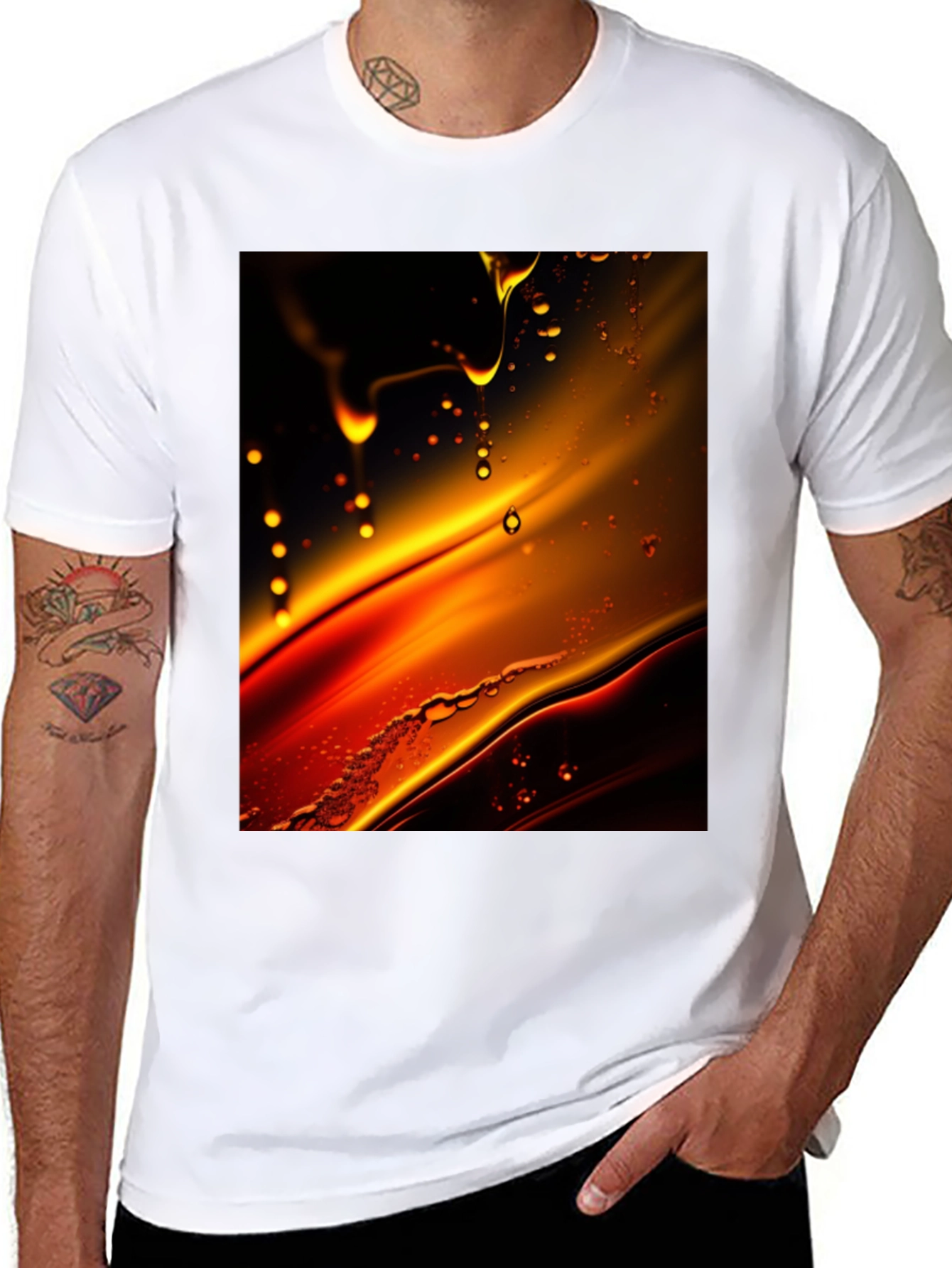 Abstract Liquid Art Black T-Shirt