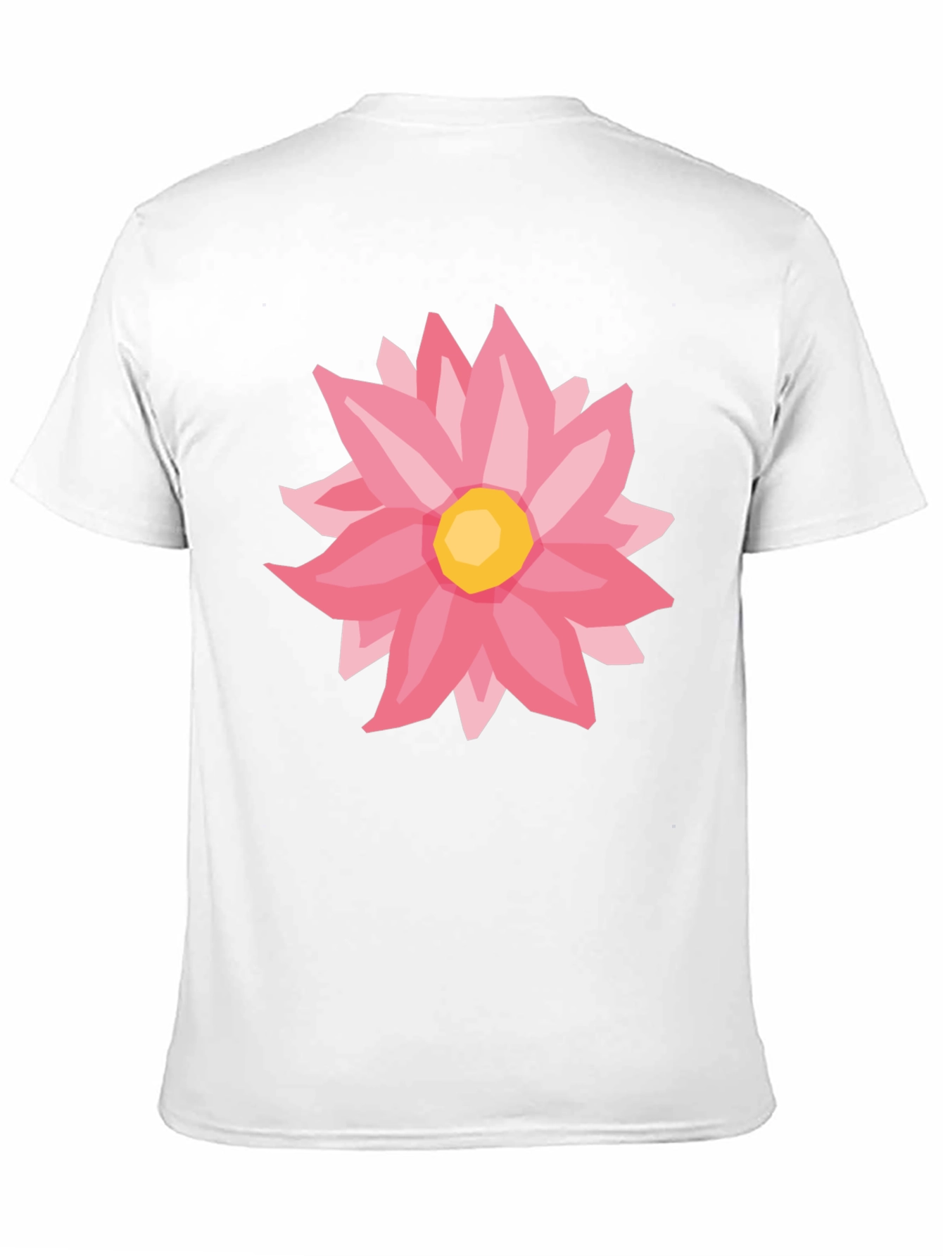 Pink Flower Graphic Black T-Shirt