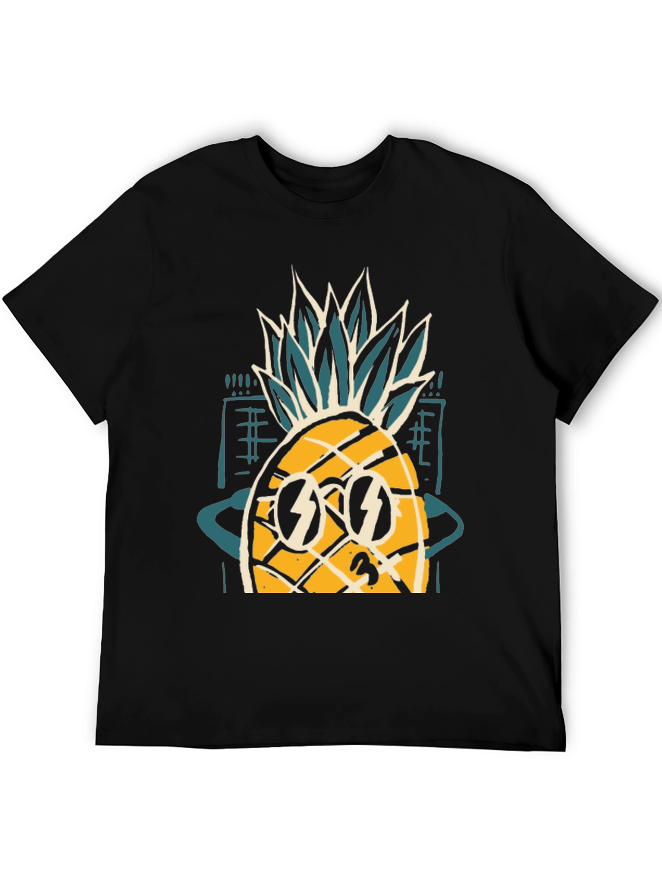 Cool Pineapple Graphic Tee - Mens Black T-Shirt