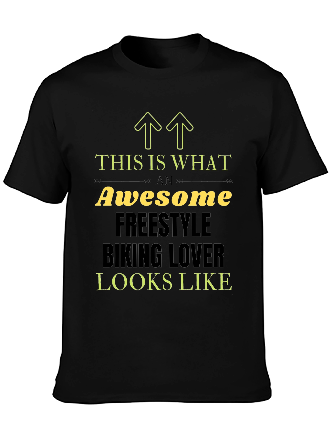 Awesome Freestyle Biking Lover Black T-Shirt