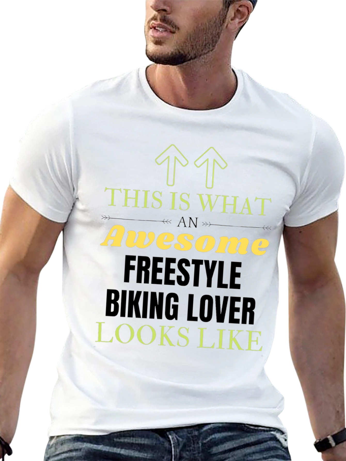 Awesome Freestyle Biking Lover Black T-Shirt