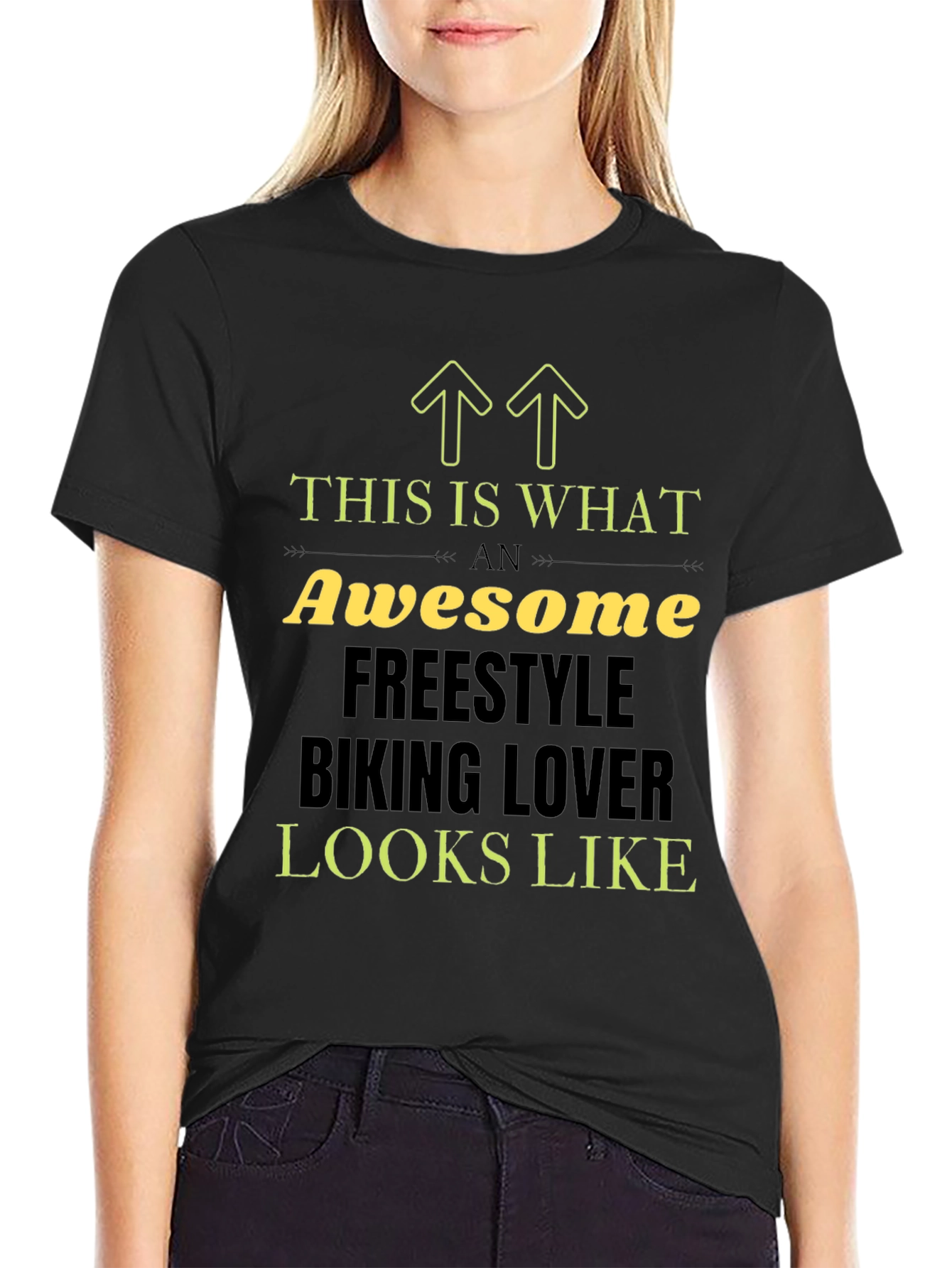 Awesome Freestyle Biking Lover Black T-Shirt