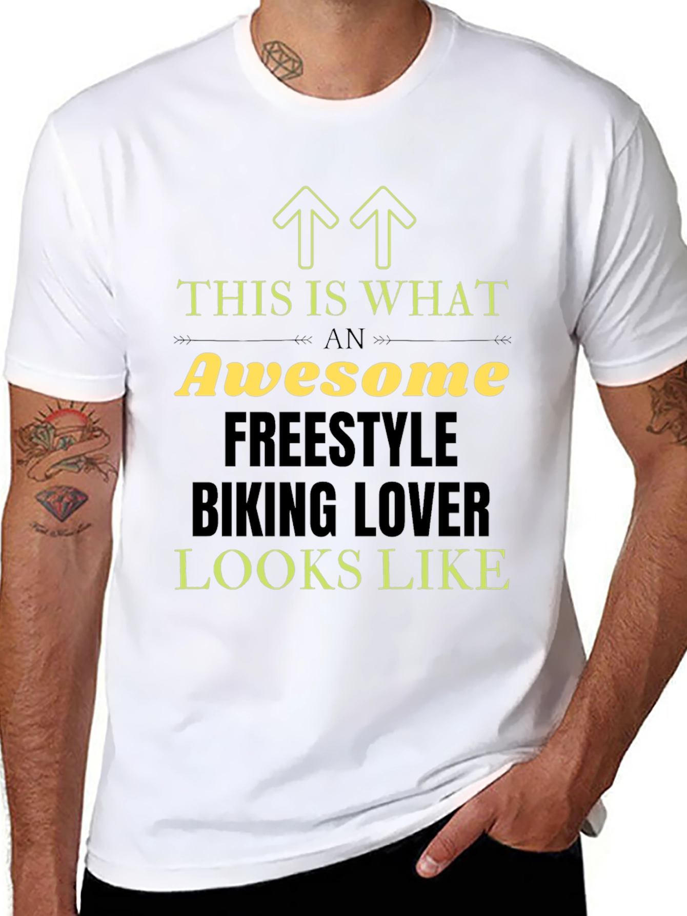 Awesome Freestyle Biking Lover Black T-Shirt