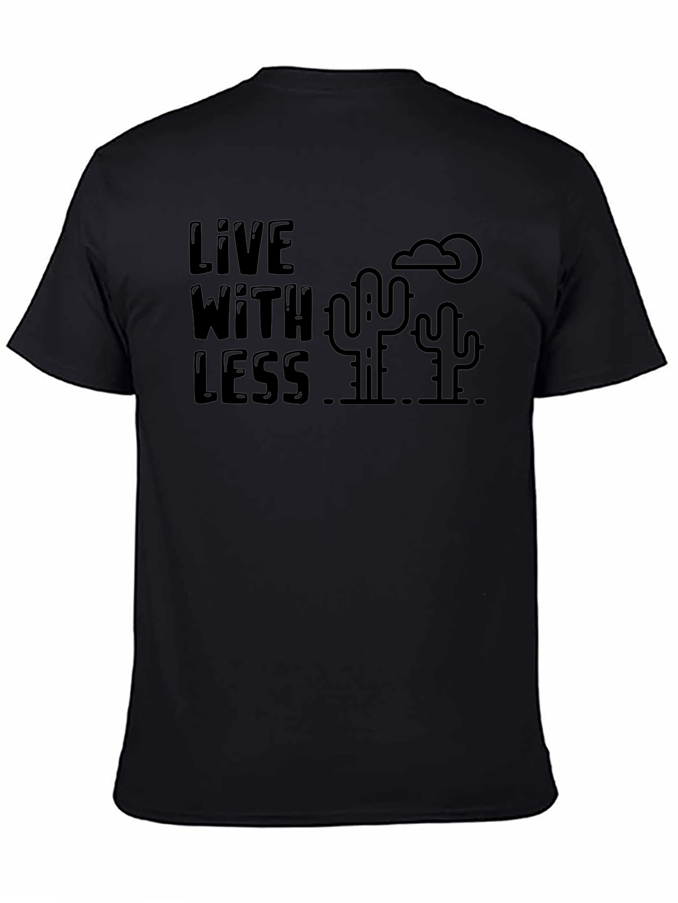 Live With Less Graphic T-Shirt - Desert Cactus Design