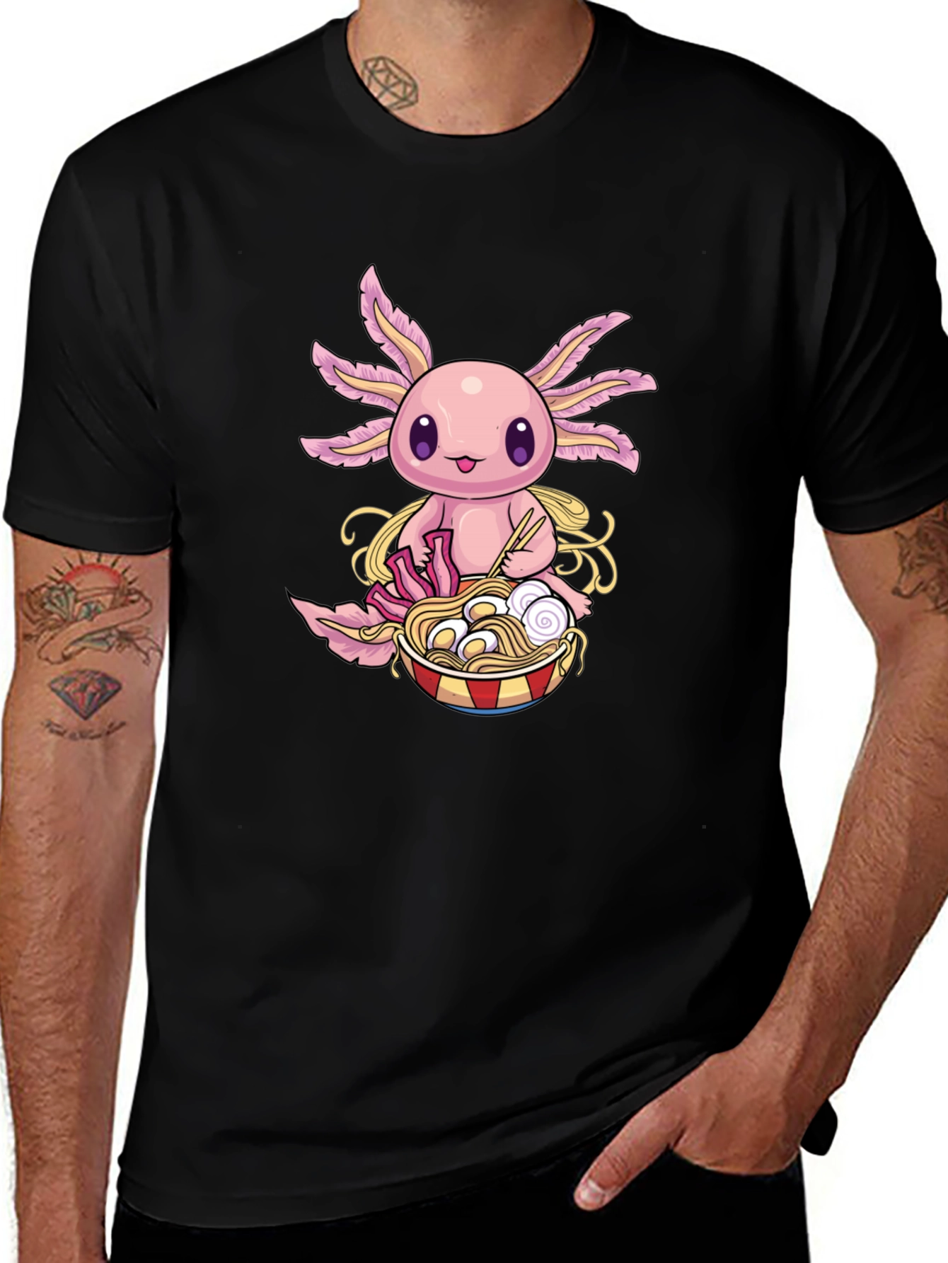 Axolotl Ramen T-Shirt - Cute Kawaii Design