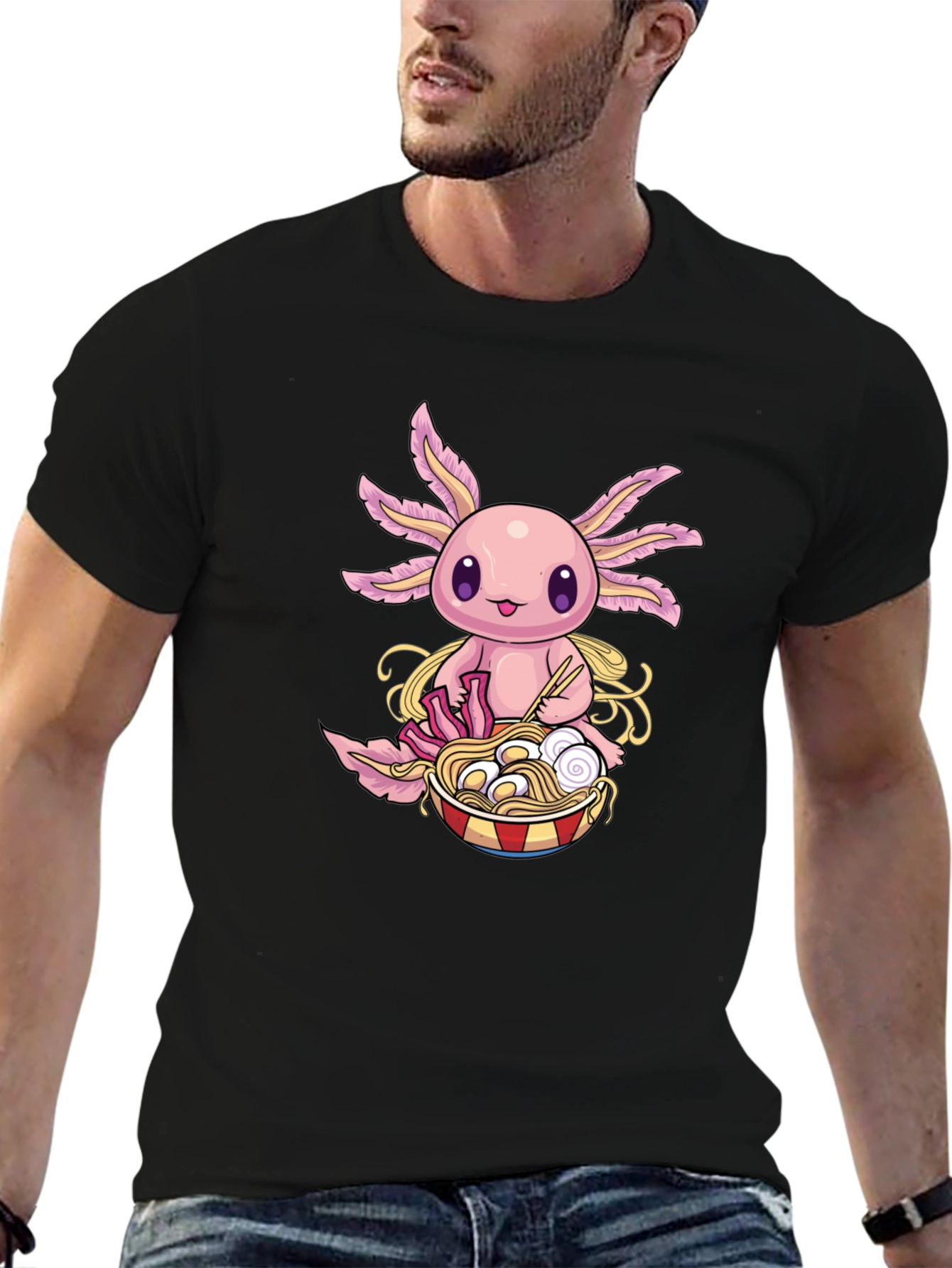 Axolotl Ramen T-Shirt - Cute Kawaii Design