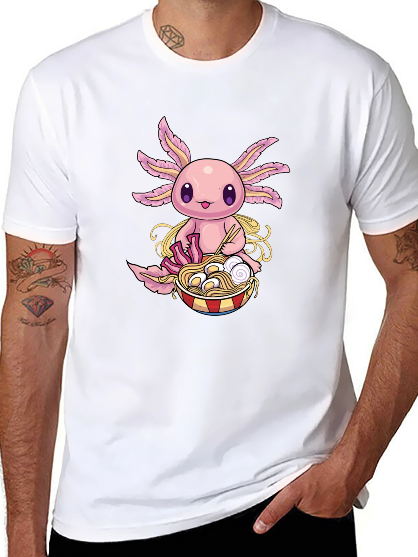 Axolotl Ramen T-Shirt - Cute Kawaii Design