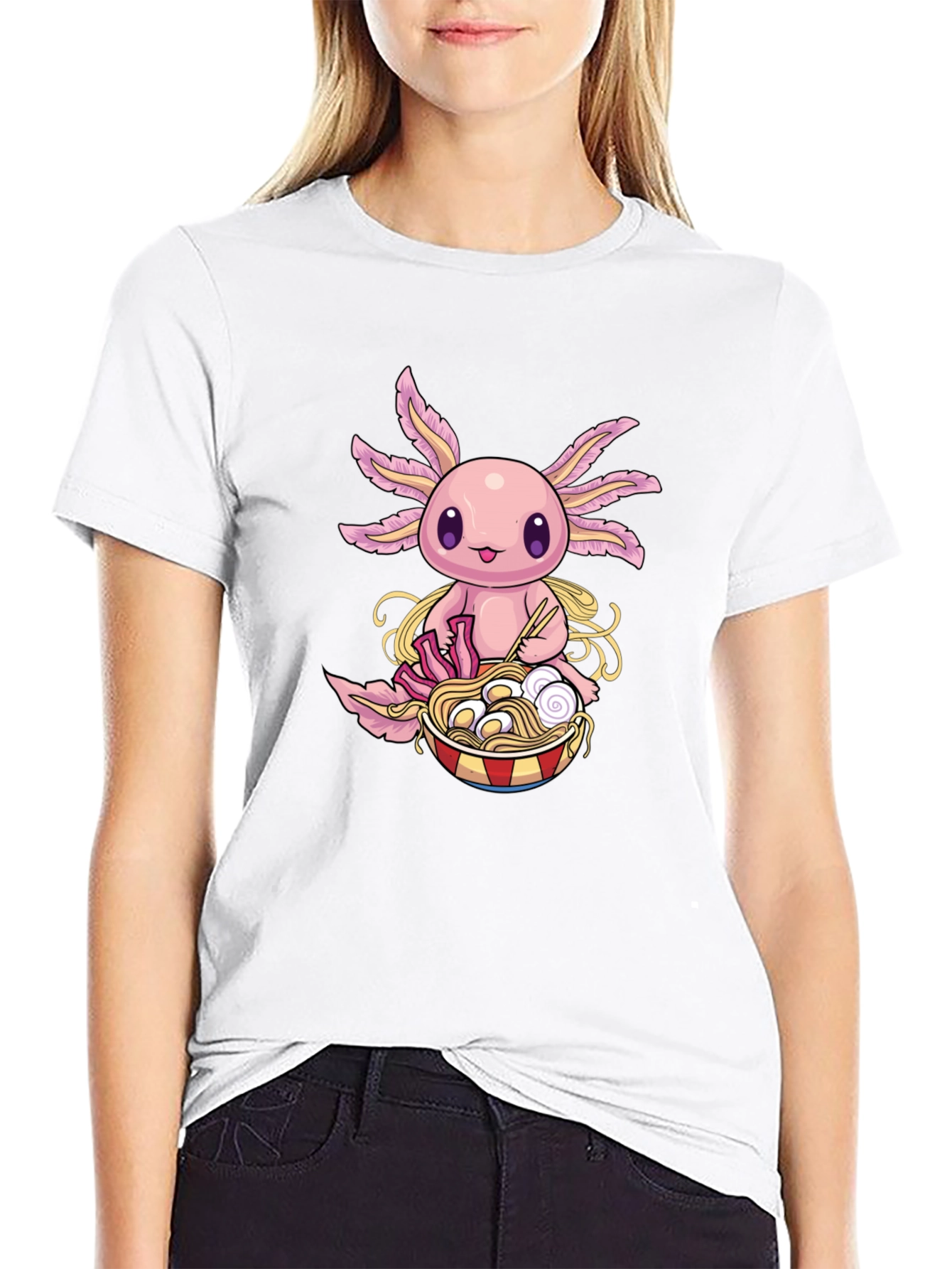 Axolotl Ramen T-Shirt - Cute Kawaii Design