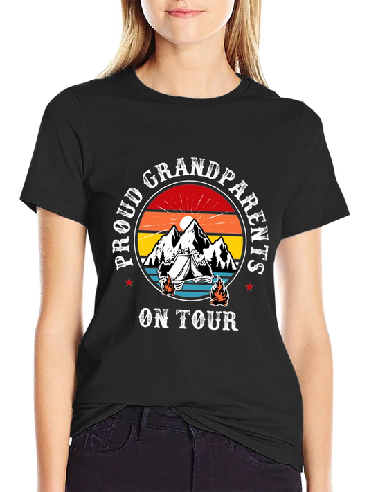 Proud Grandparents On Tour Black T-Shirt